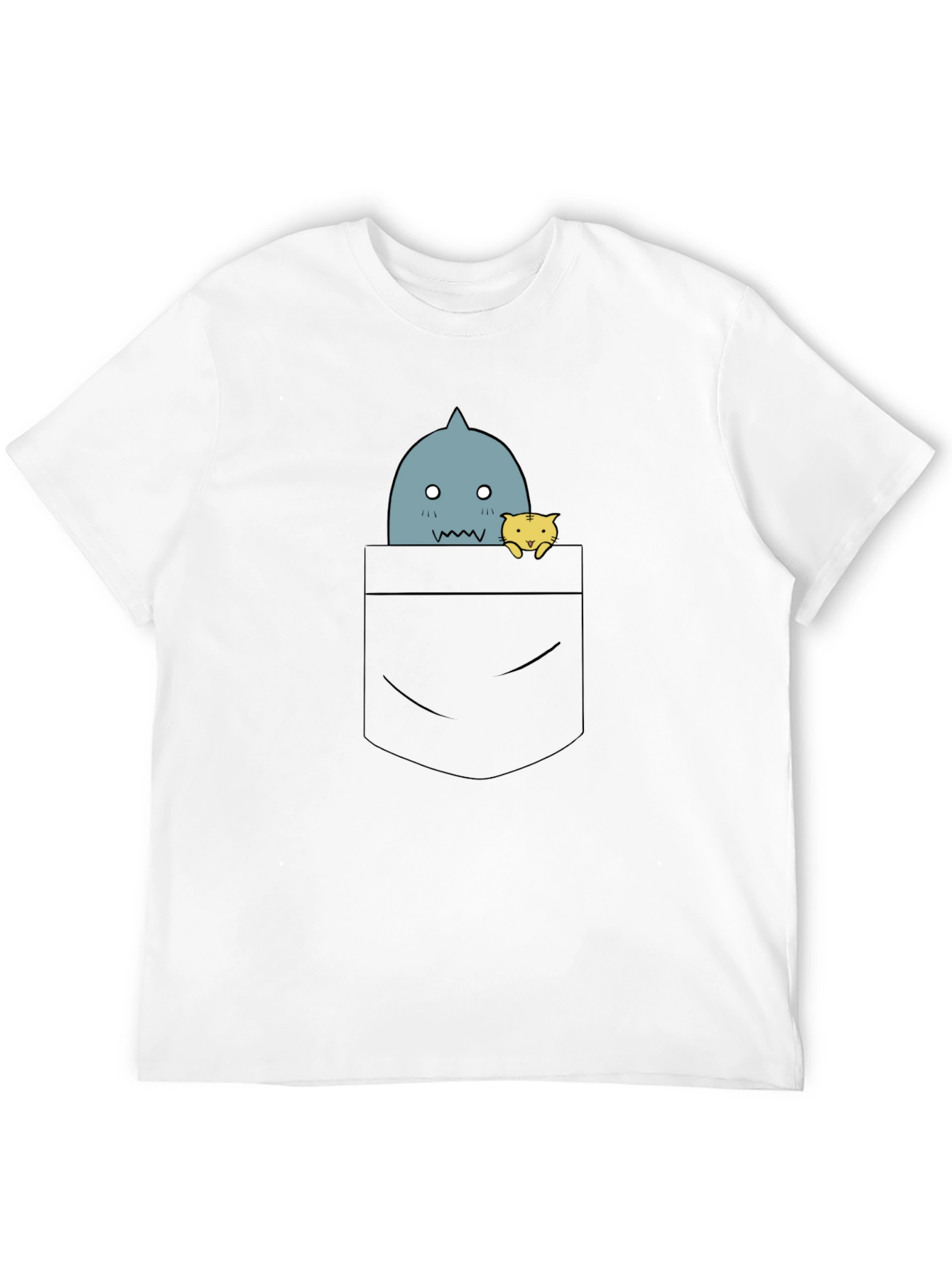 Black Anime Pocket Graphic Tee - Black T-Shirt view 12