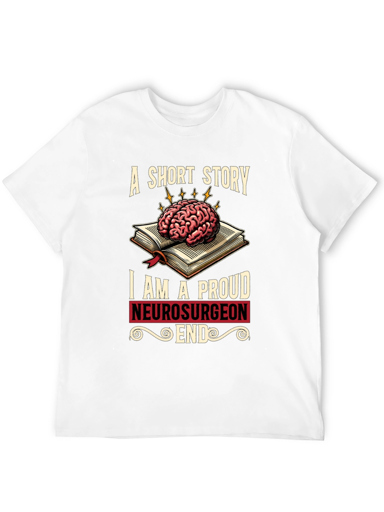 Black Proud Neurosurgeon Brain Book T-Shirt view 12