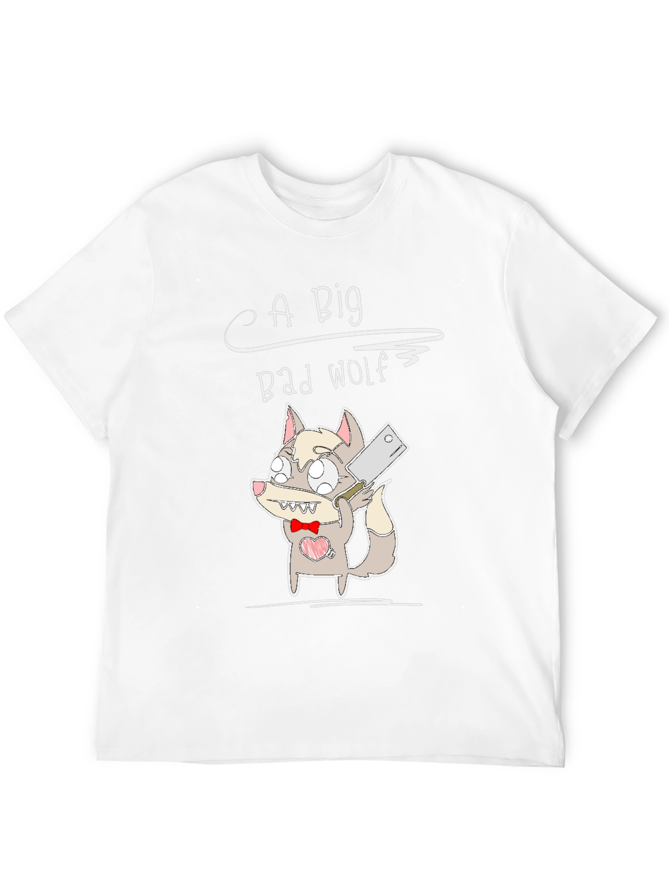 Black Big Bad Wolf Cartoon Graphic Black T-Shirt view 12