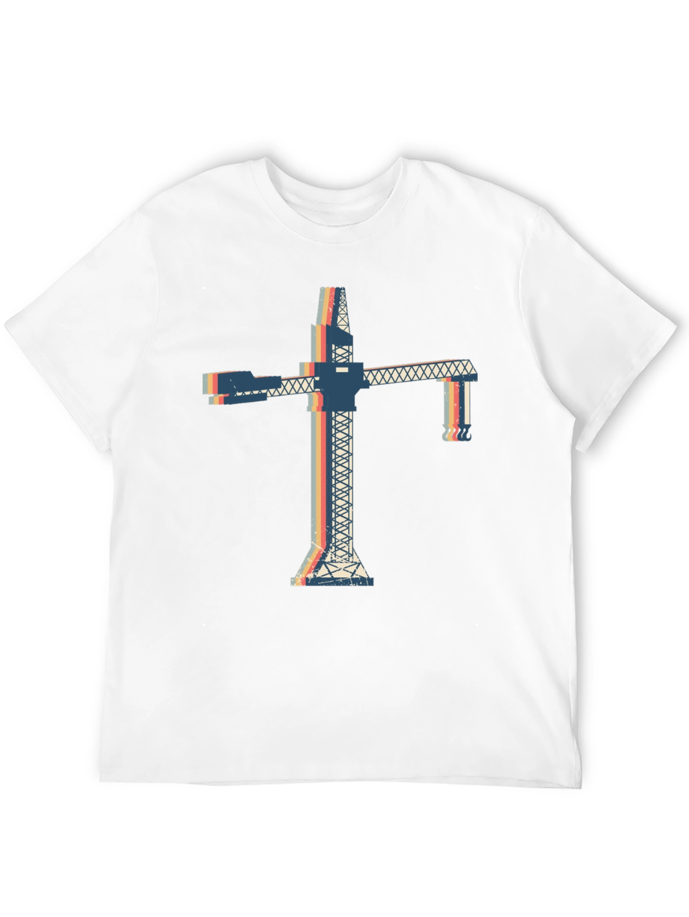 Black Retro Crane Graphic T-Shirt view 12