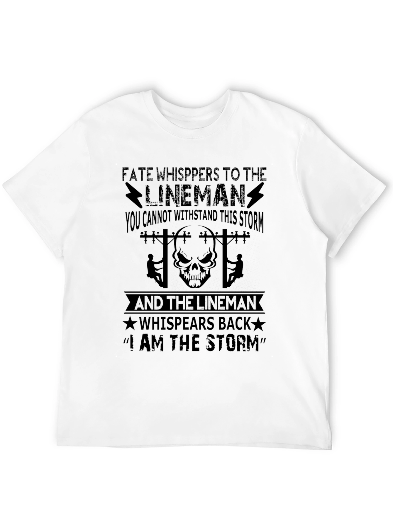 Black Lineman "I Am The Storm" T-Shirt - Black view 12