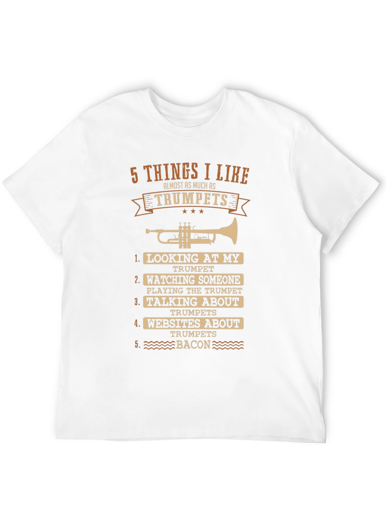 Black Trumpet Lover T-Shirt - 5 Things I Like, Music Gift view 12