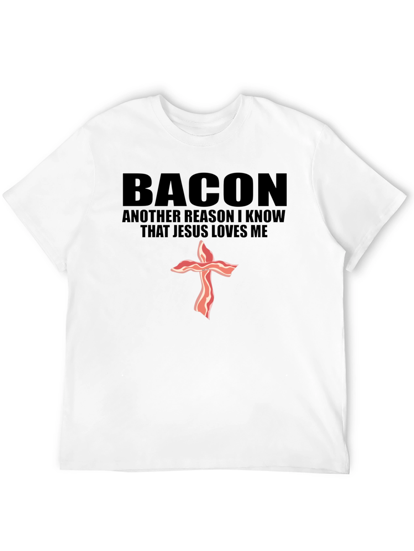 Black Bacon Jesus Loves Me Black T-Shirt view 12