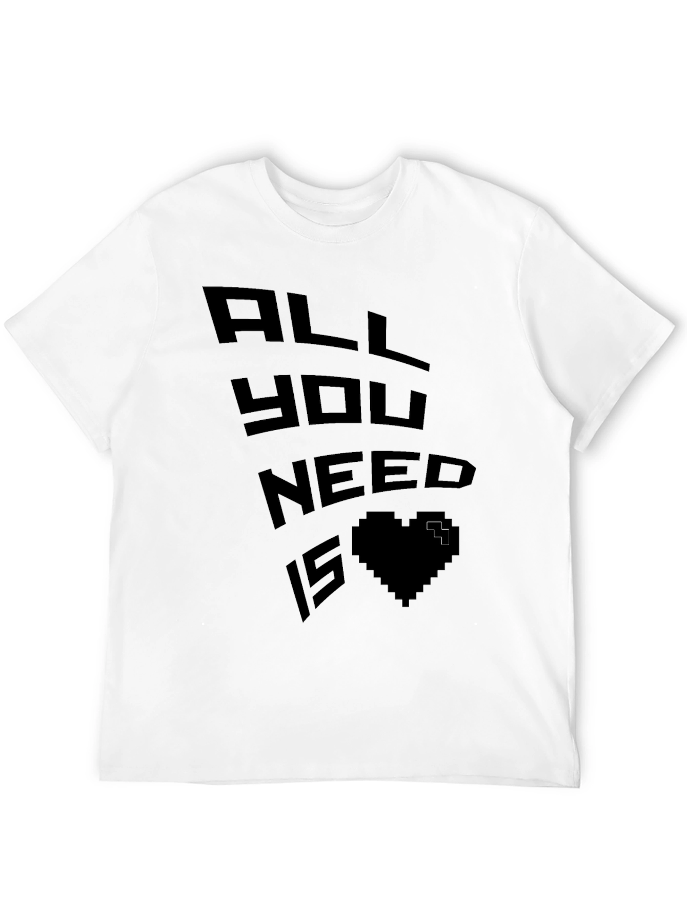 Black Pixel Heart Graphic Tee - Gamer Love Shirt view 12