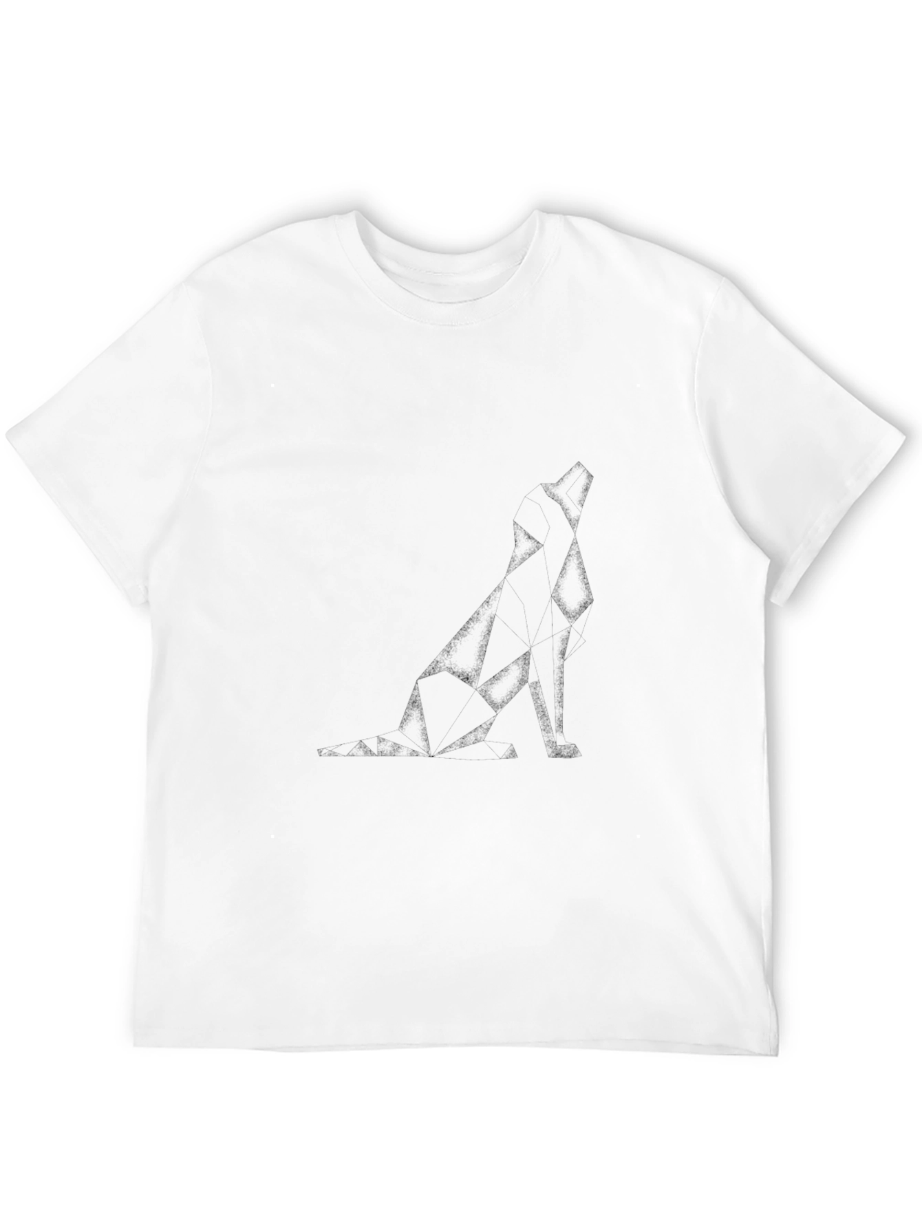 Black Geometric Dog Graphic Tee - Modern Black T-Shirt view 12