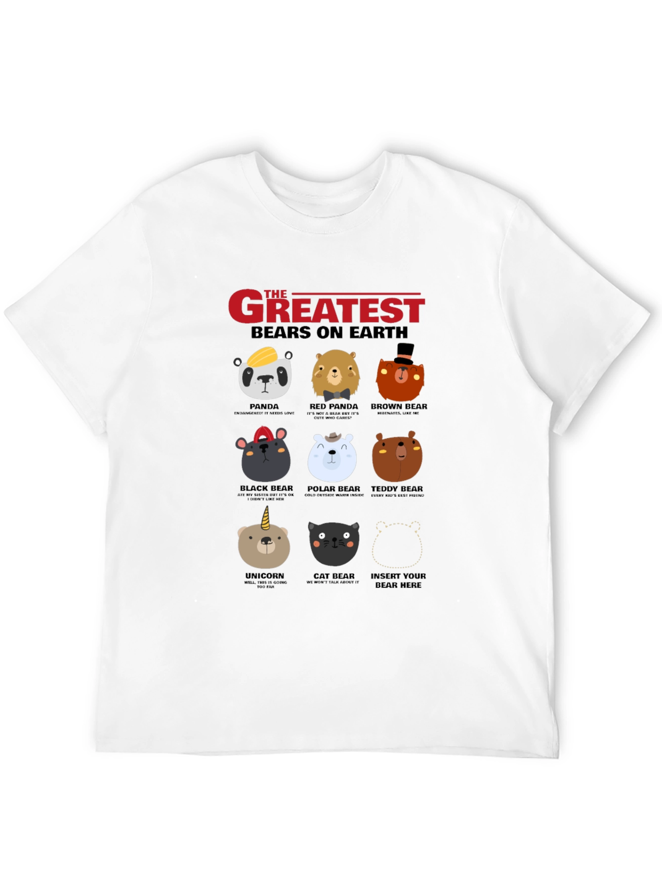 Black Greatest Bears on Earth Graphic T-Shirt view 12