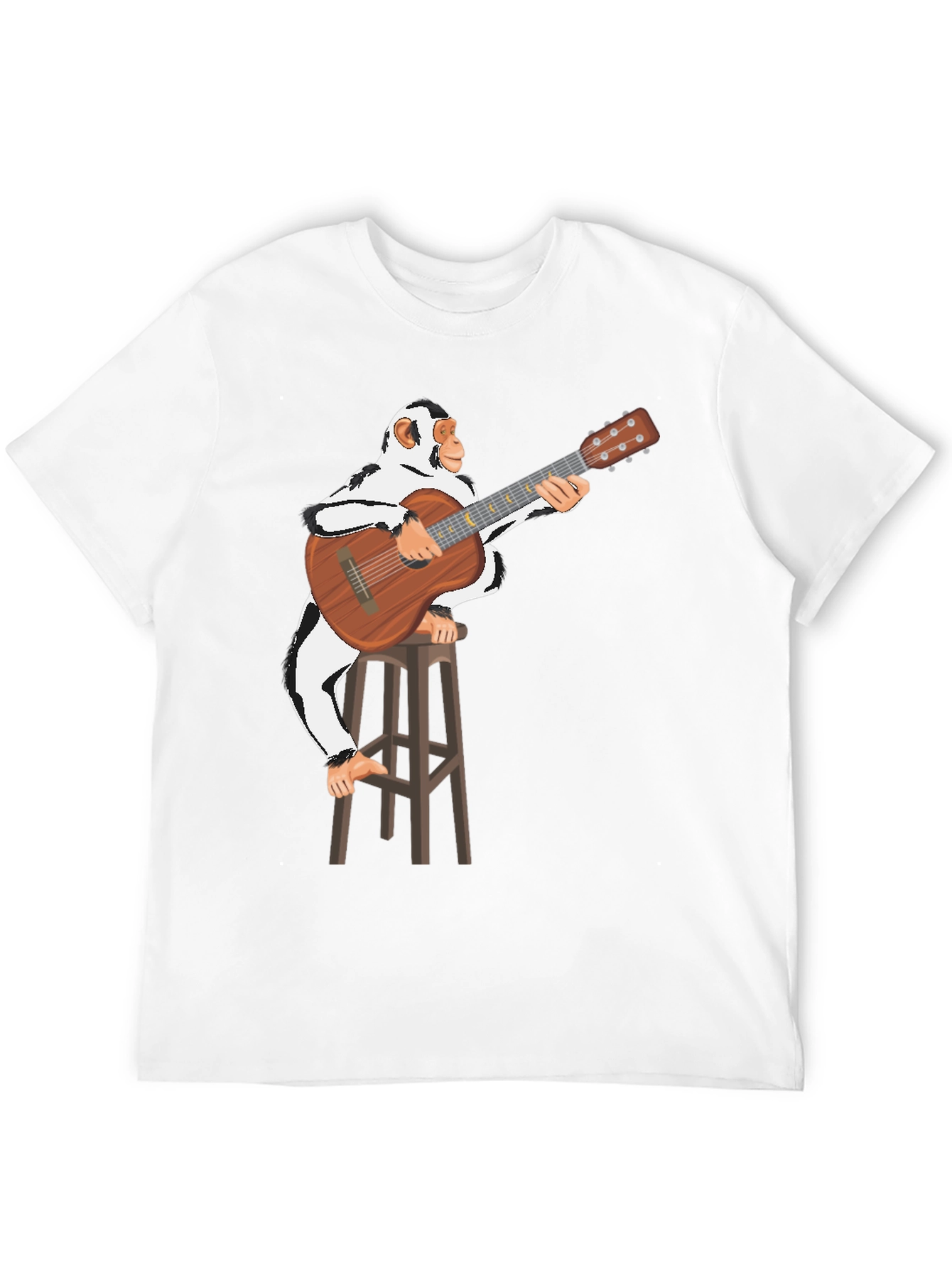 Black Monkey Guitarist Graphic T-Shirt - Unisex Cotton Tee view 12