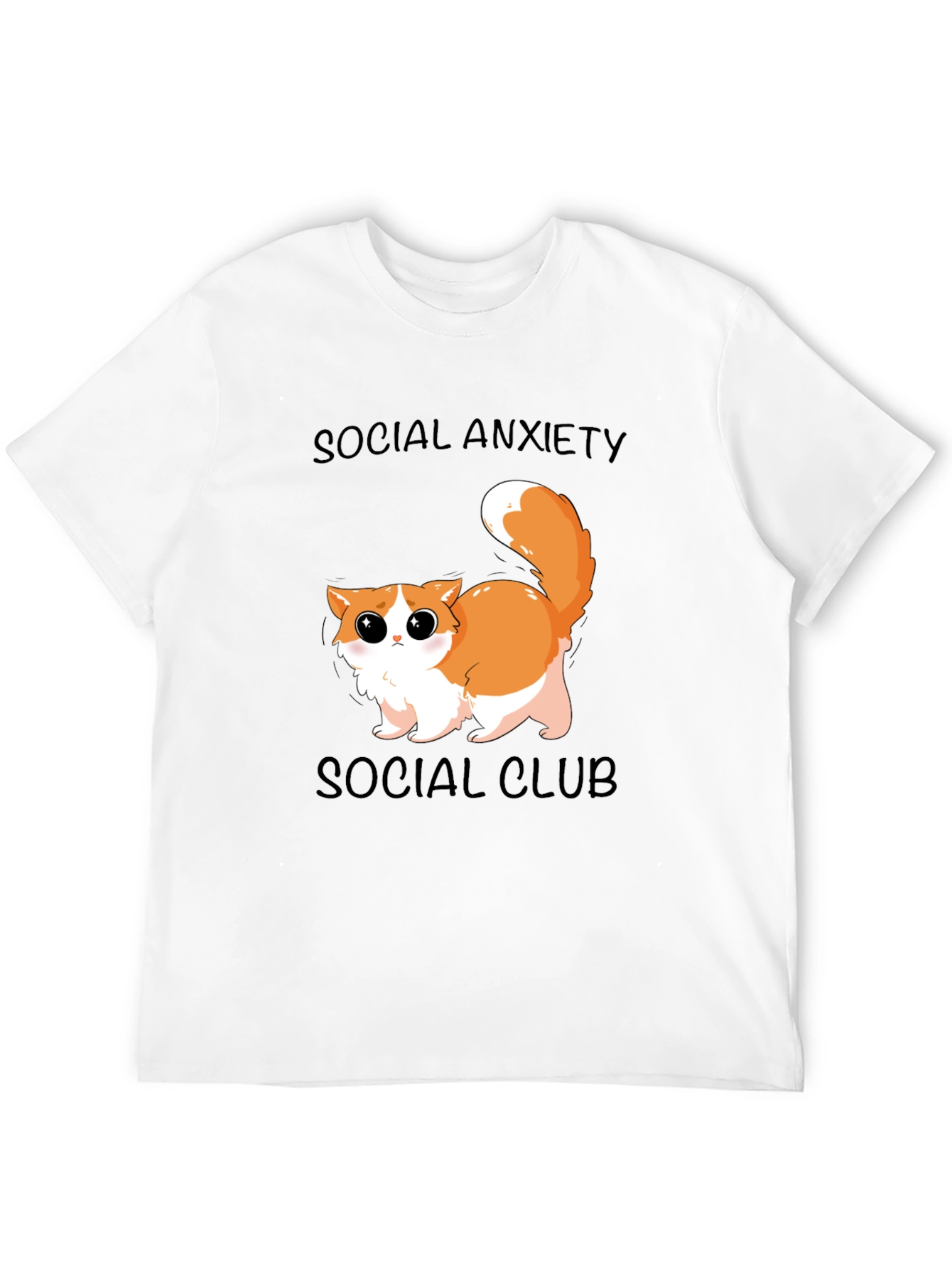 Black Social Anxiety Cat T-Shirt: Cute & Comfy view 12