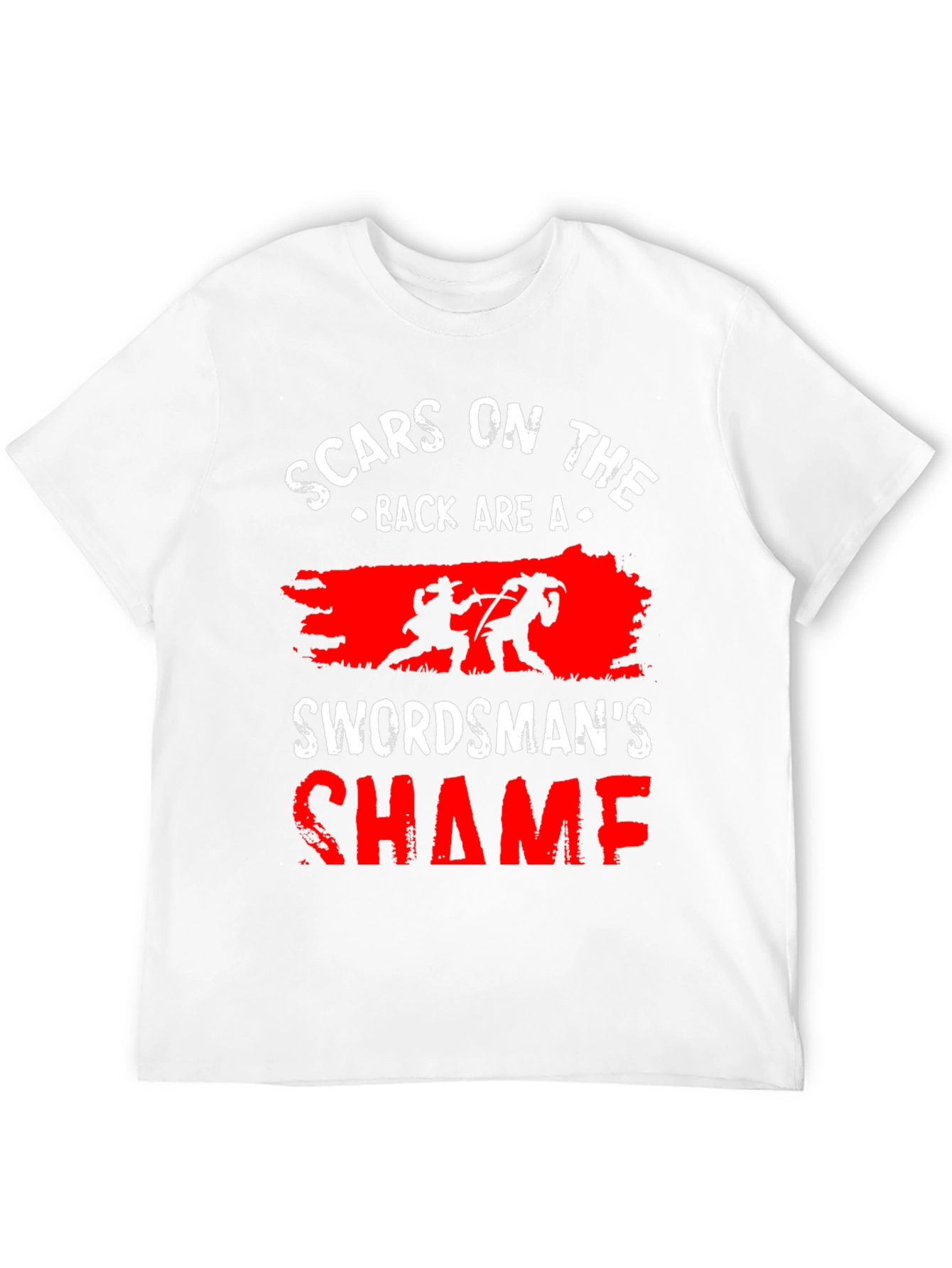 Black Scars on the Back Swordsman's Shame T-Shirt view 12