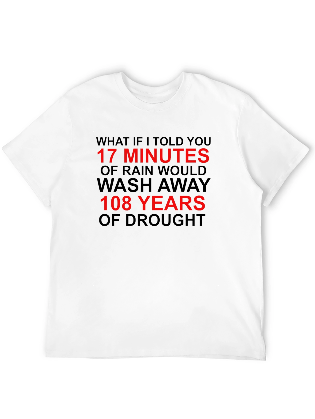 Black 17 Minutes Rain Washes 108 Years Drought T-Shirt view 12