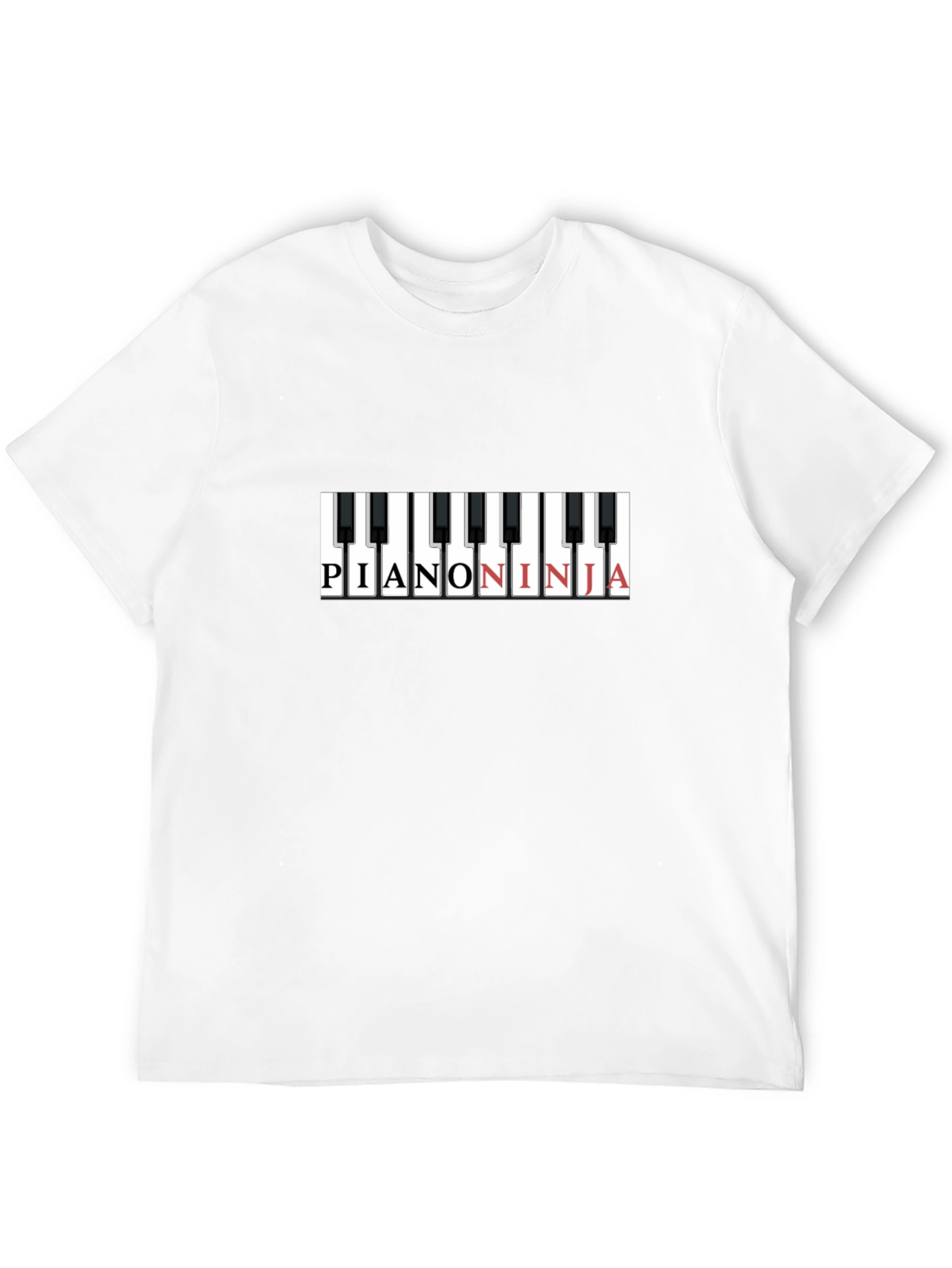 Black Piano Ninja Graphic T-Shirt - Cool Music Tee view 12