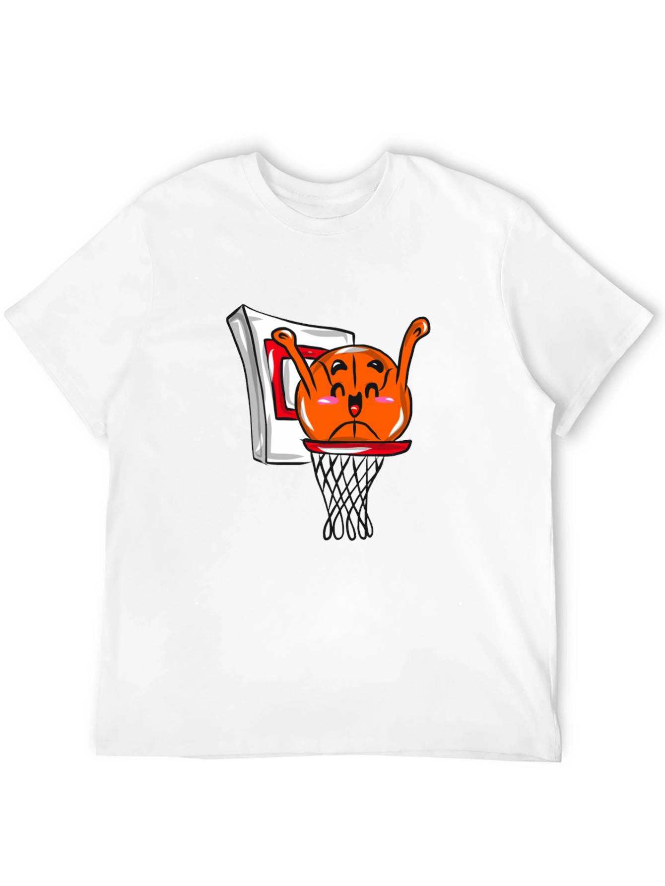 Black Funny Cartoon Basketball Black T-Shirt view 12