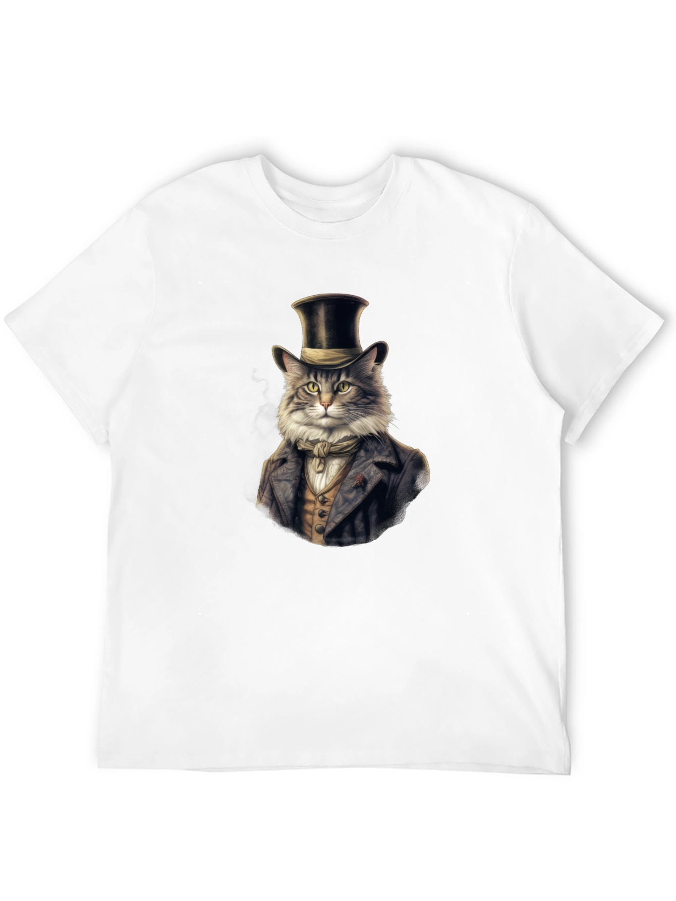 Black Dapper Cat Top Hat T-Shirt view 12