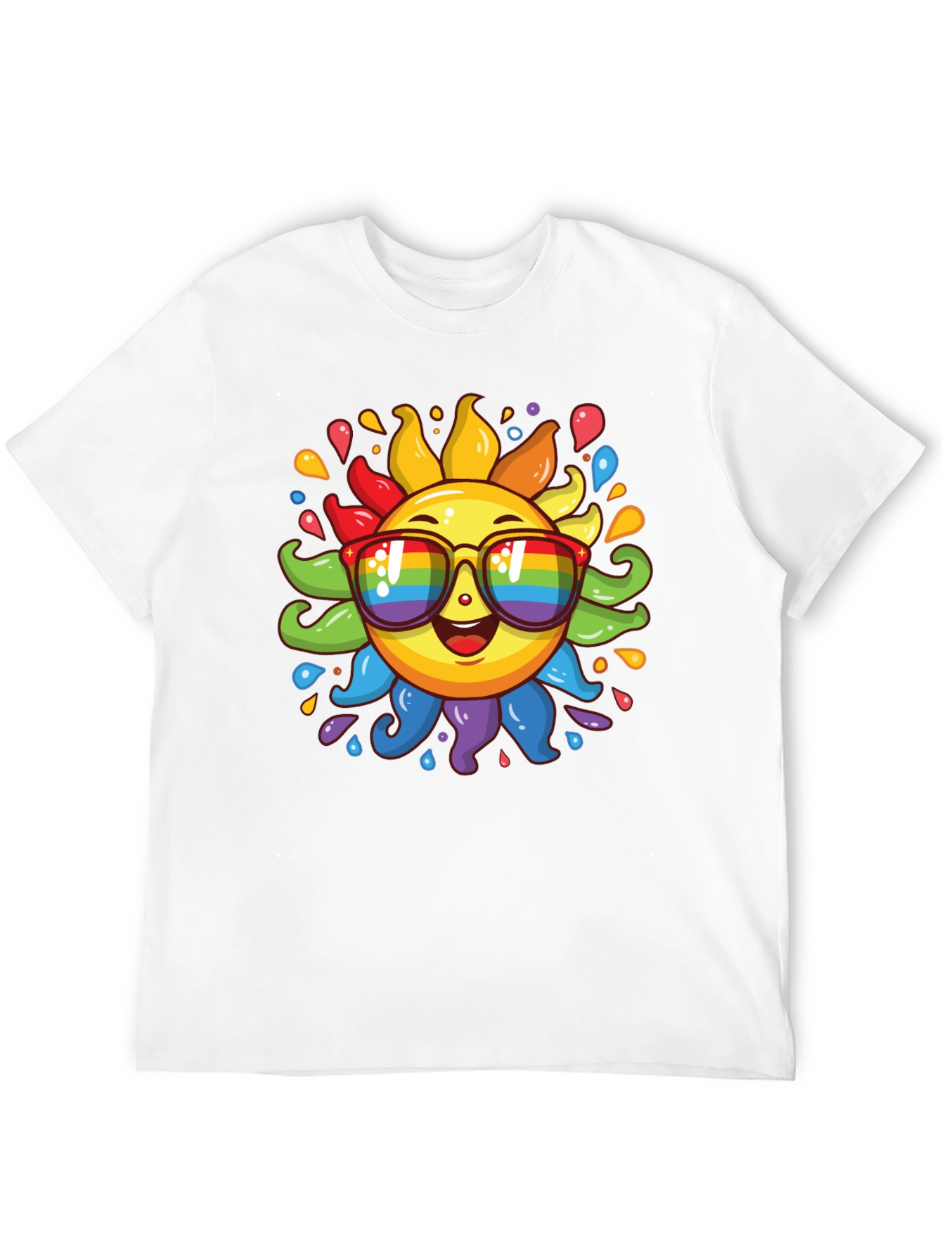 Black Rainbow Sun Graphic Tee - Pride Style Shirt view 12