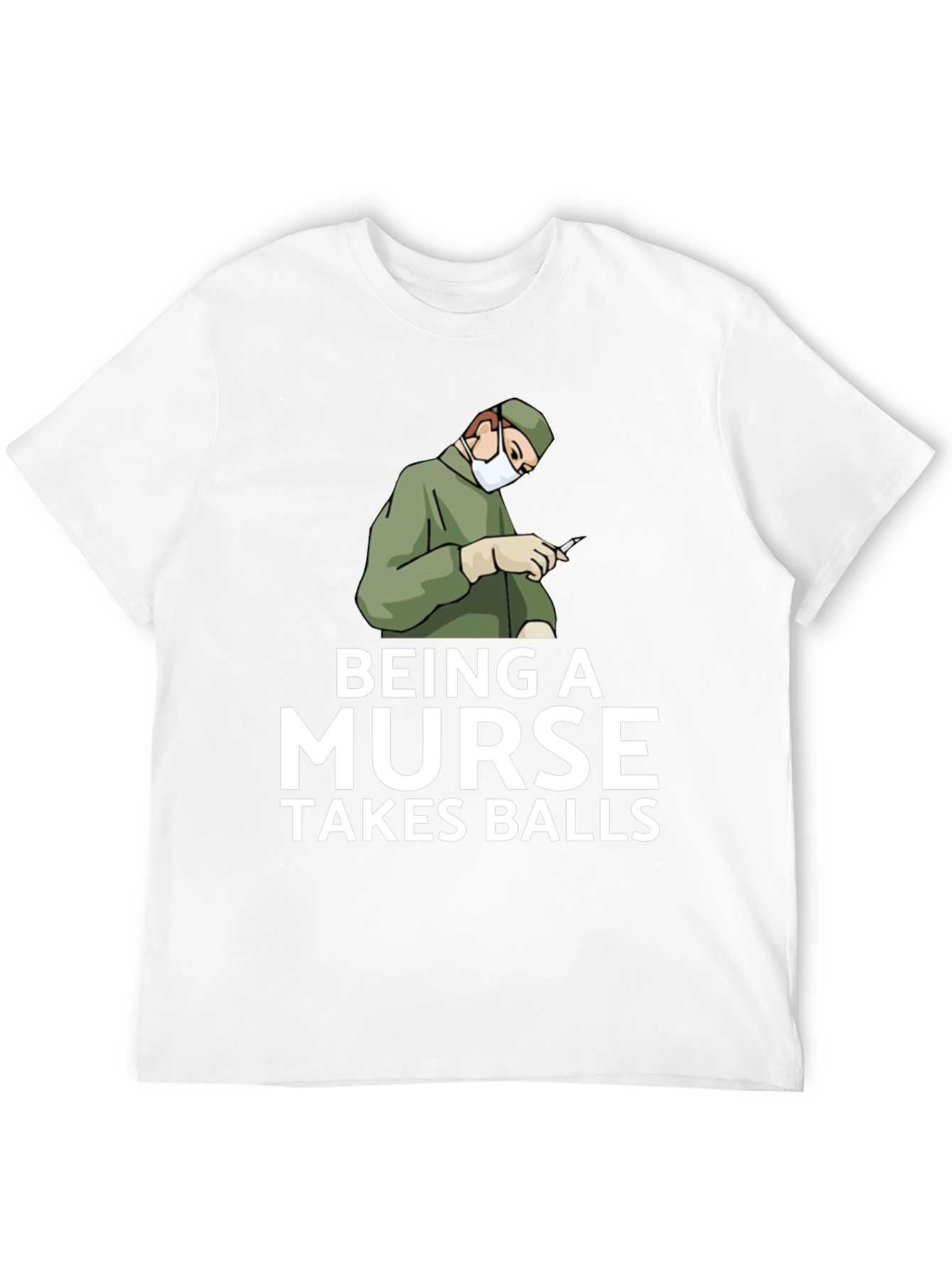 Black Being A Nurse Takes Balls Graphic T-Shirt view 12