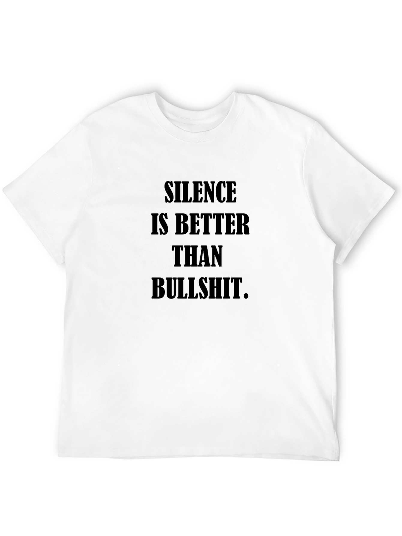 Black Silence is Better T-Shirt - Black Crew Neck view 12