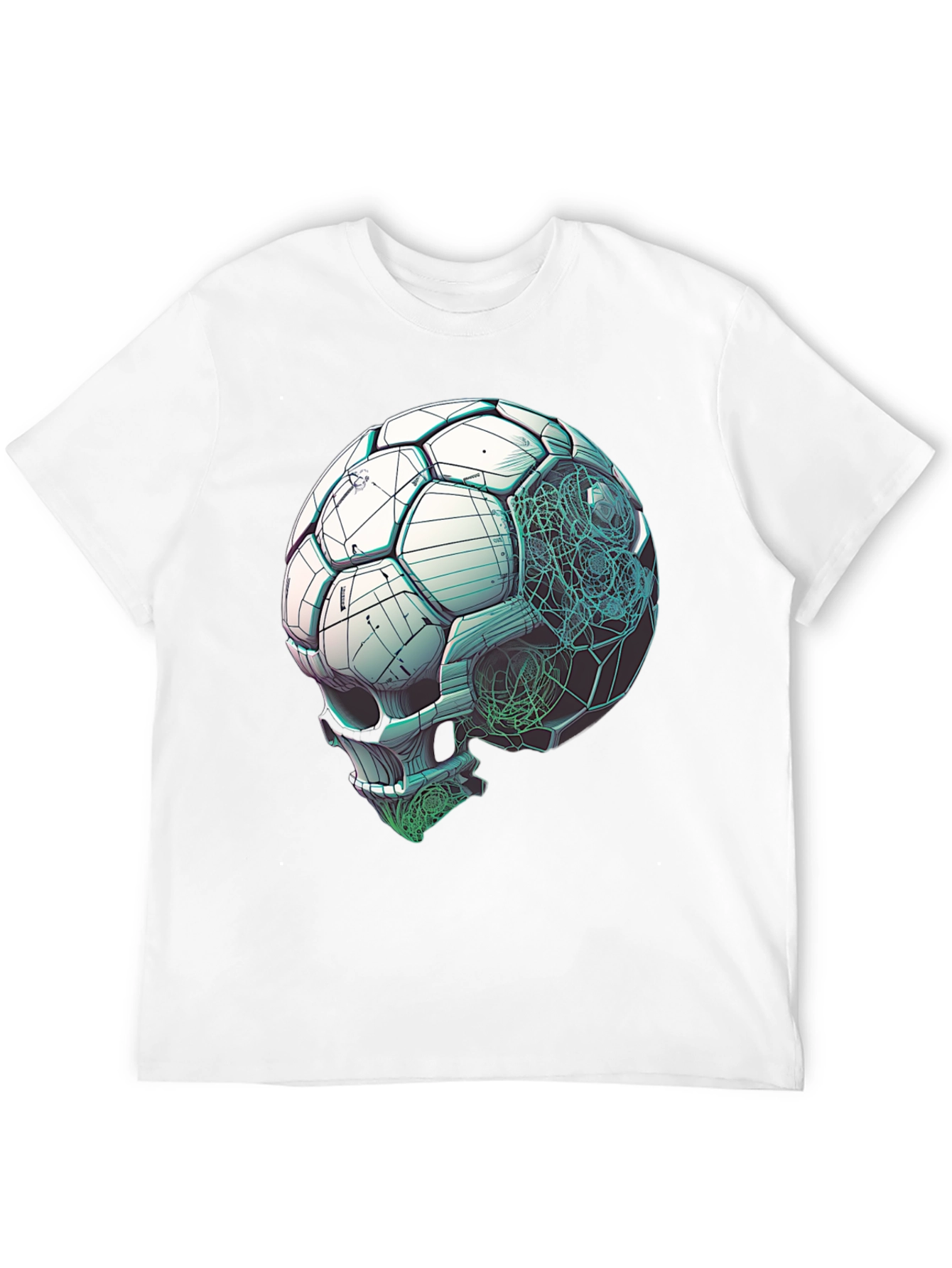 Black Soccer Ball Skull Graphic Tee - Unique Design view 12