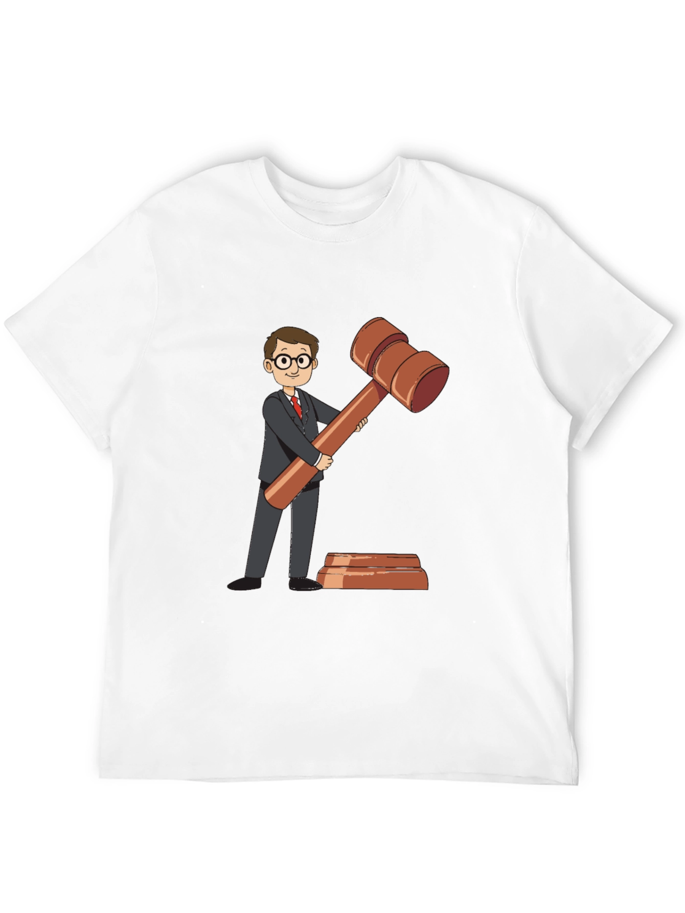 Black Cartoon Judge Gavel Black T-Shirt view 12