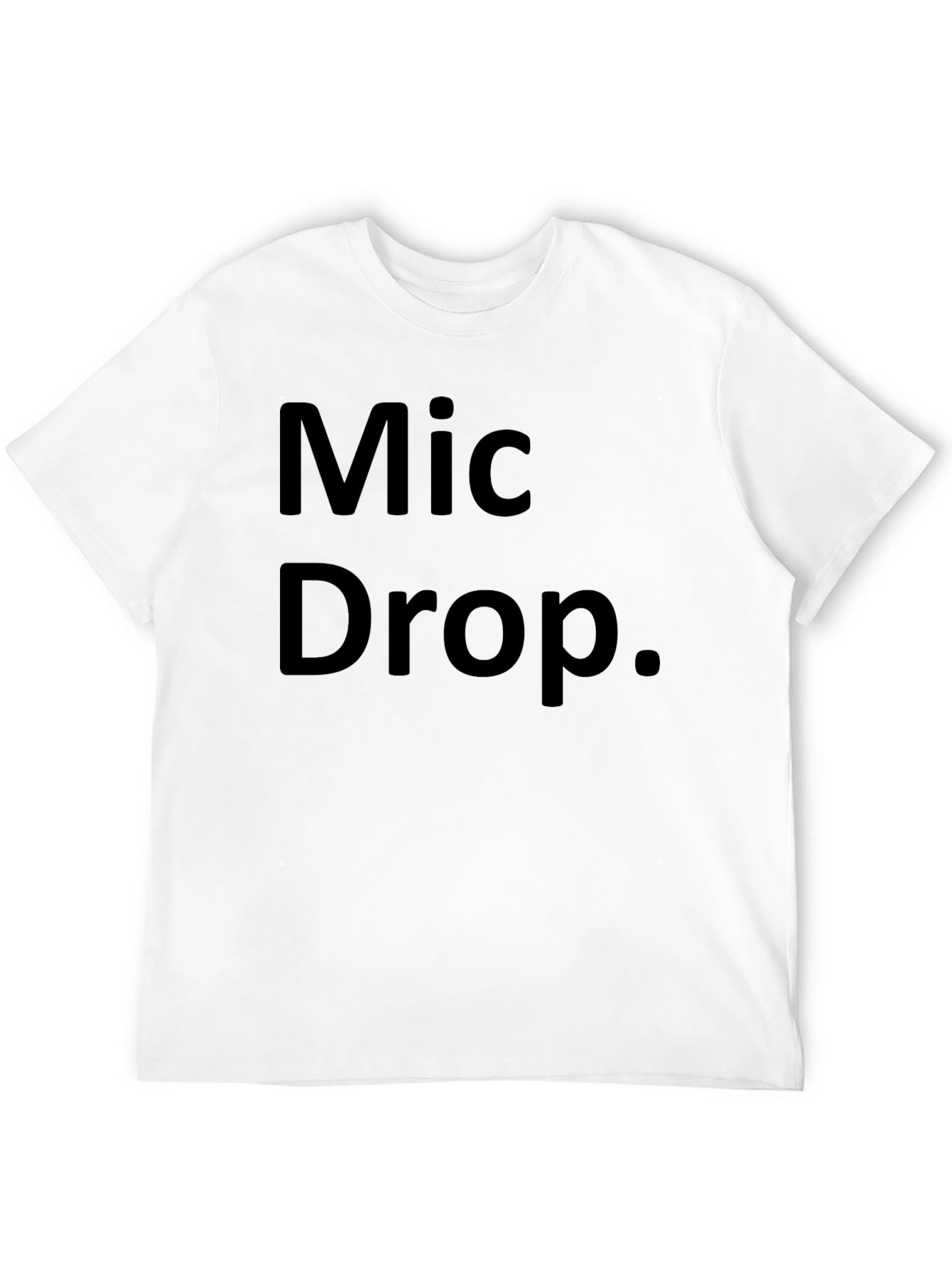 Black Mic Drop Statement Tee - Black Casual T-Shirt view 12