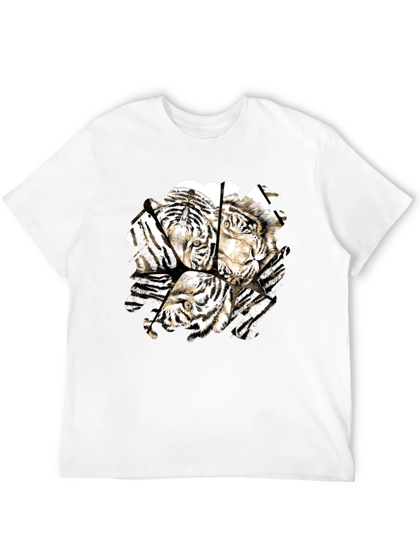 Black Tiger Graphic Black T-Shirt for Men view 12