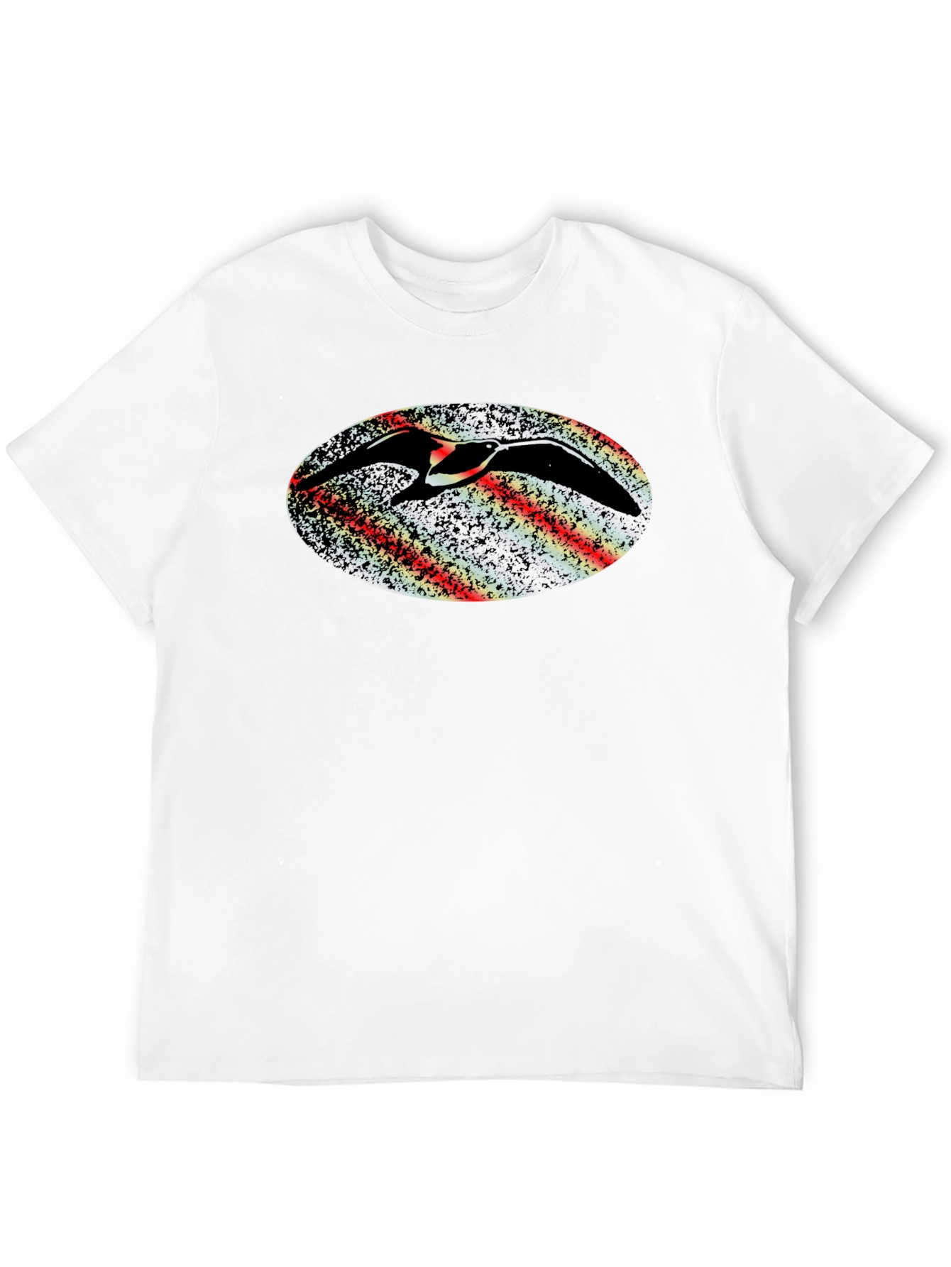 Black Abstract Bird Graphic Black T-Shirt view 12