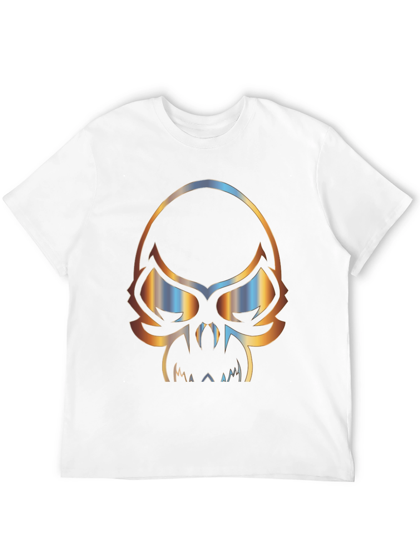 Black Skull Graphic Print Men's Black T-Shirt view 12