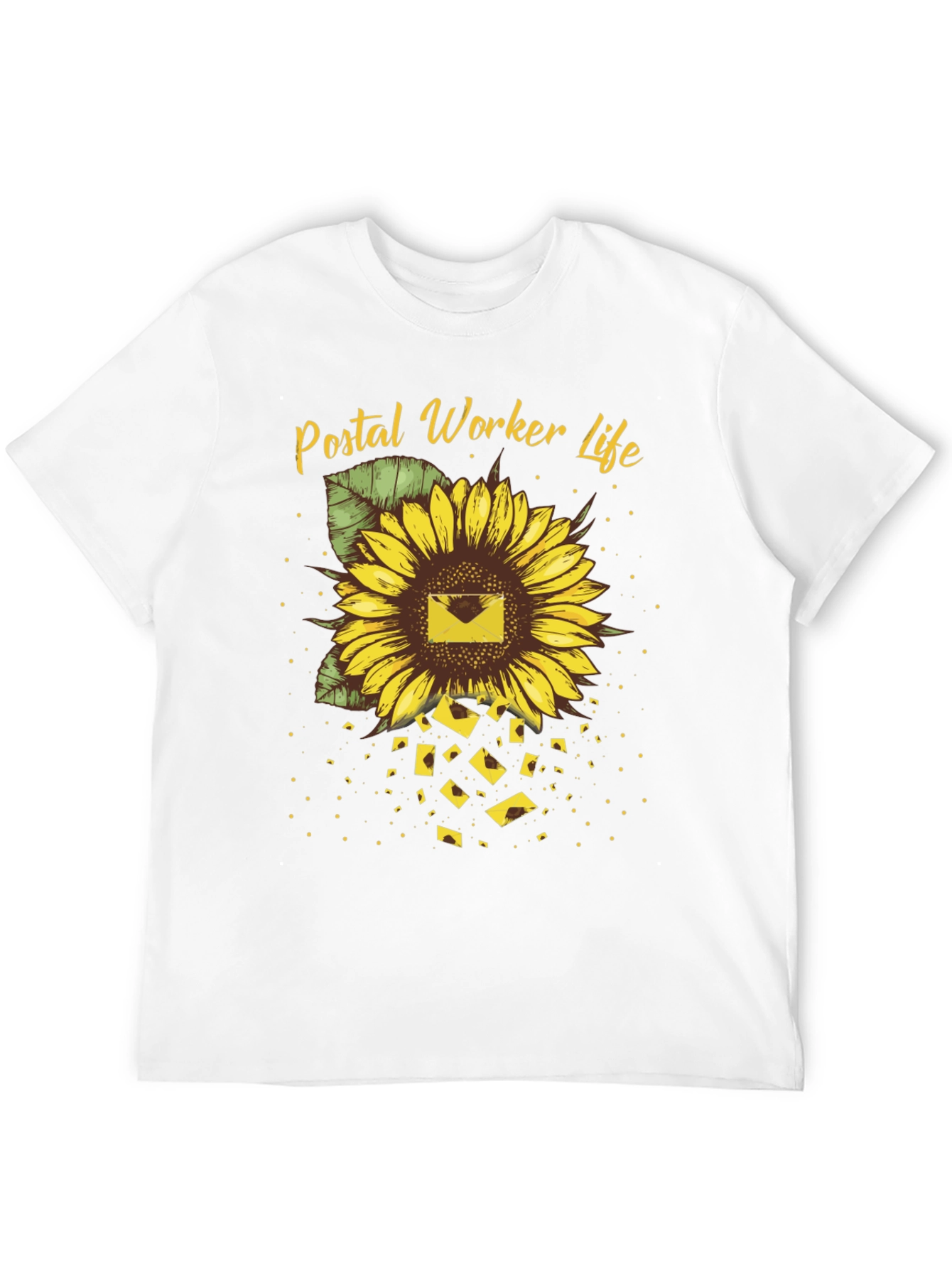 Black Postal Worker Sunflower T-Shirt - Black view 12