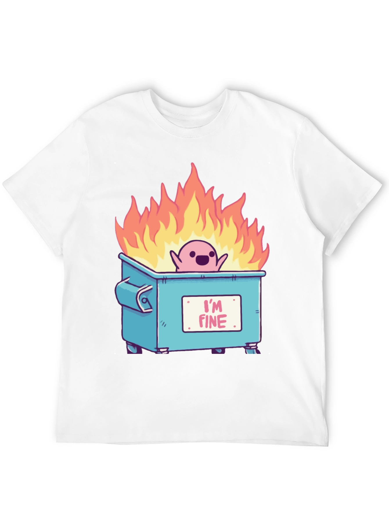 Black I'm Fine Dumpster Fire T-Shirt view 12