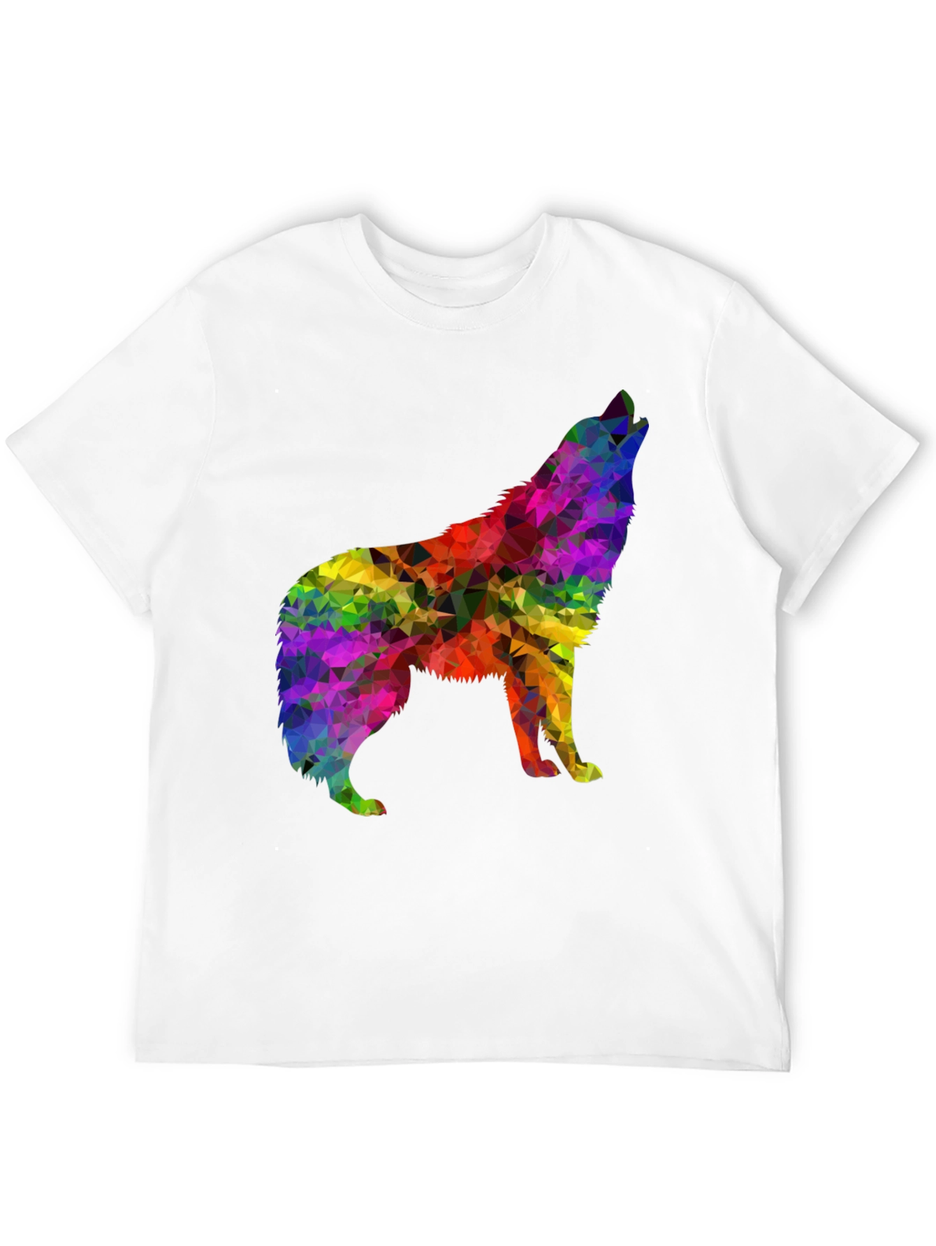 Black Geometric Wolf Graphic Tee - Men's Black T-Shirt view 12