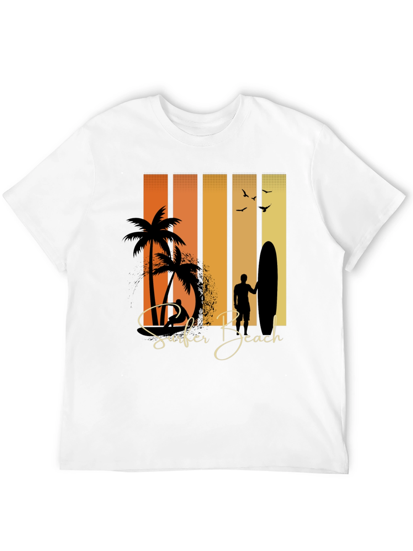 Black Surfer Beach Graphic Tee - Stylish Summer Wear view 12