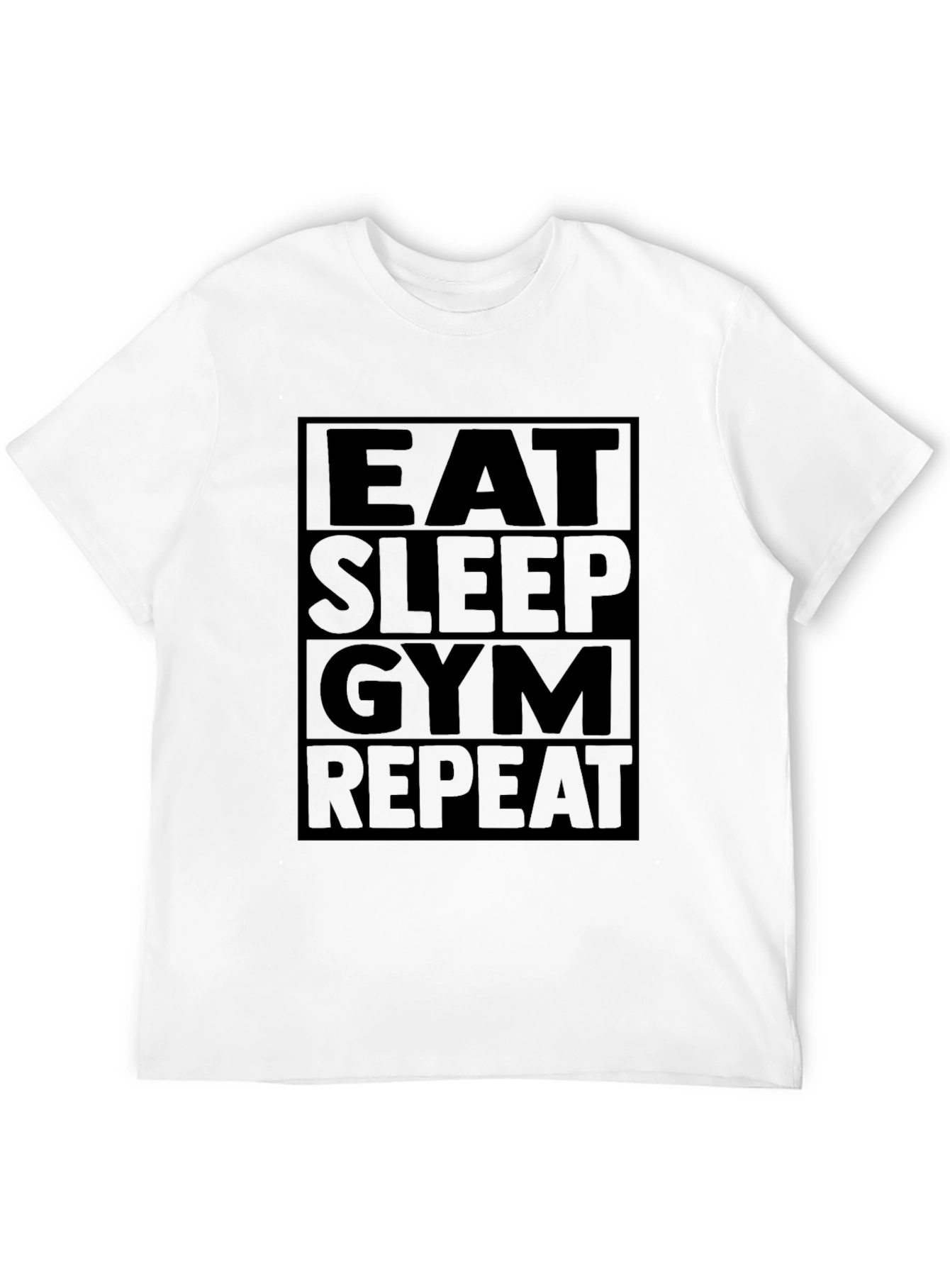 Black Eat Sleep Gym Repeat T-Shirt - Black Fitness Tee view 12