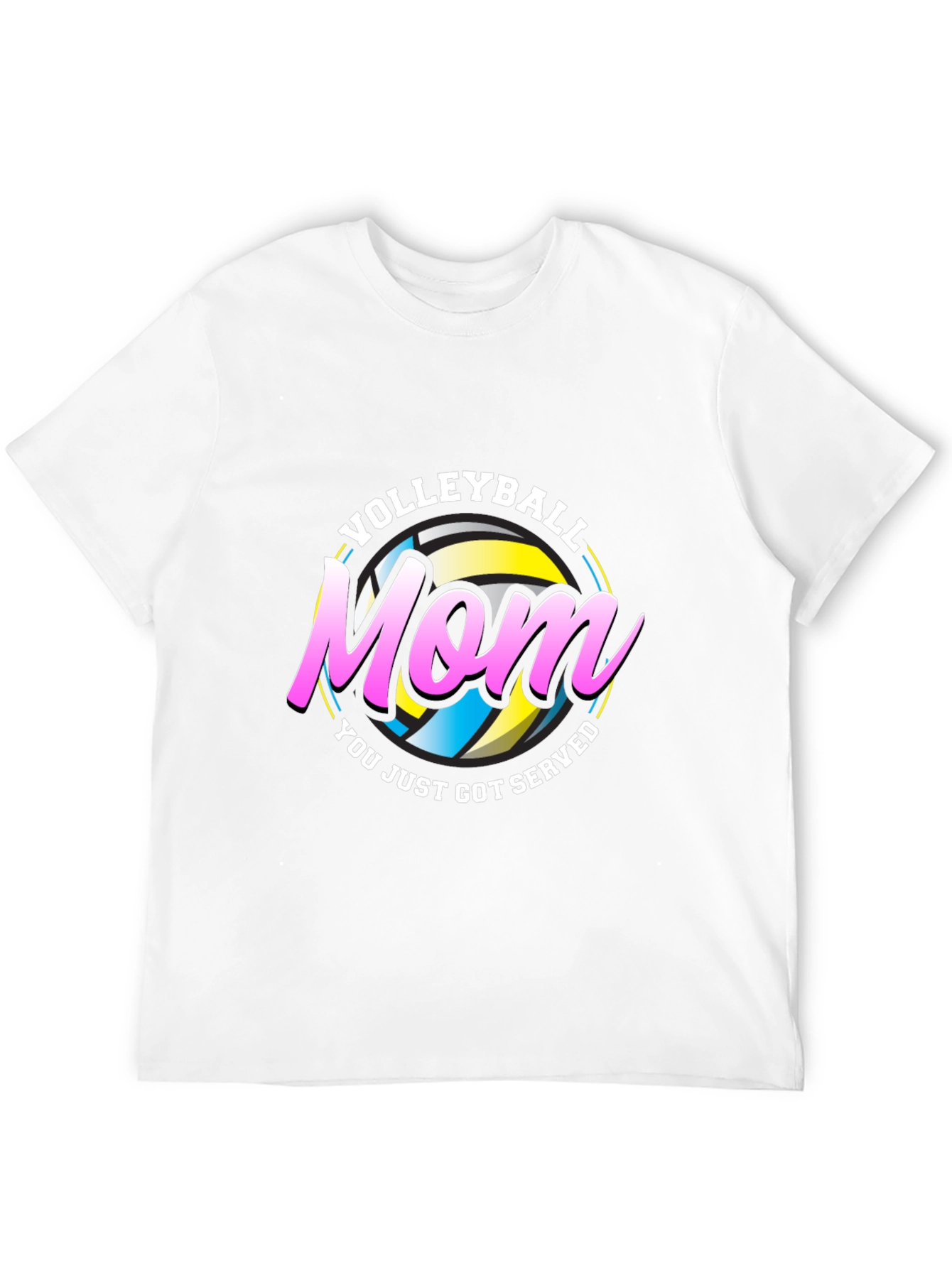 Black Volleyball Mom T-Shirt - Served Design view 12