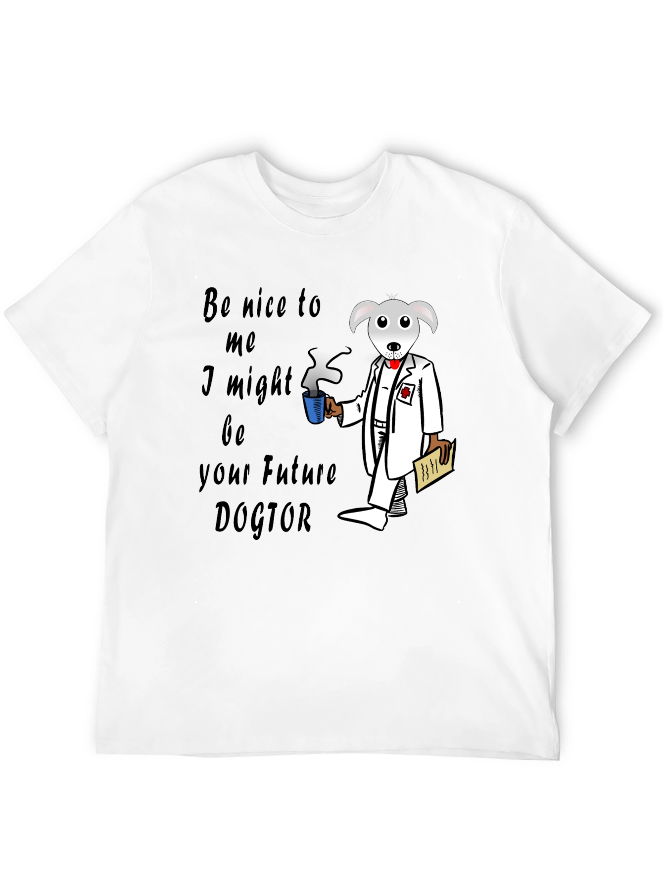 Black Future Doctor Dog T-Shirt view 12