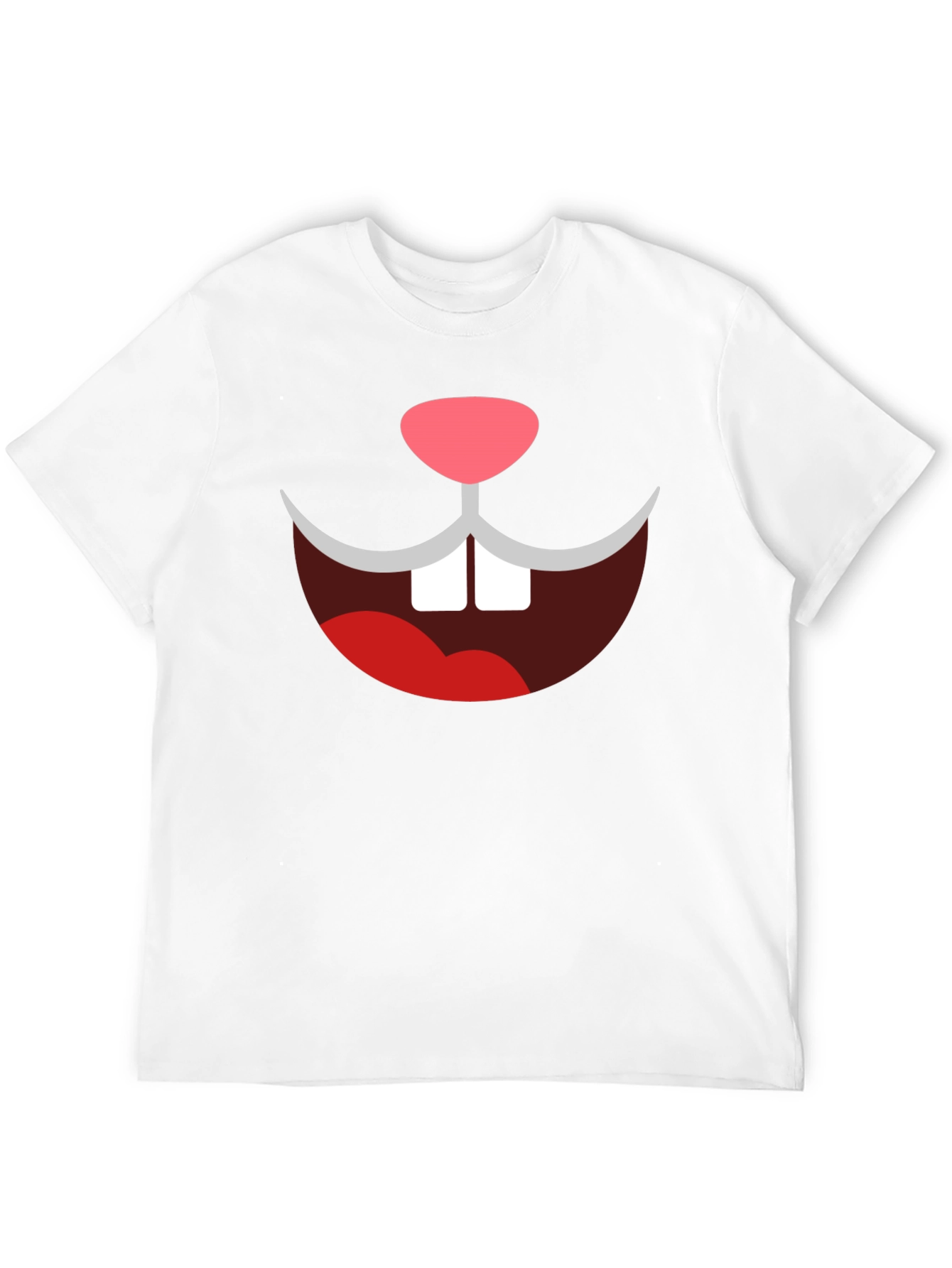 Black Funny Bunny Face Graphic Tee - Novelty Cartoon Rabbit T-Shirt view 12