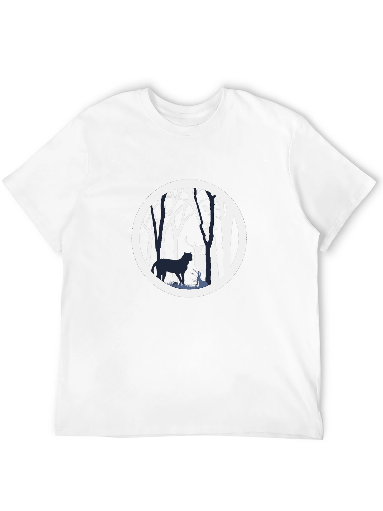 Black Nature Scene Graphic Tee - Black Cotton Blend view 12