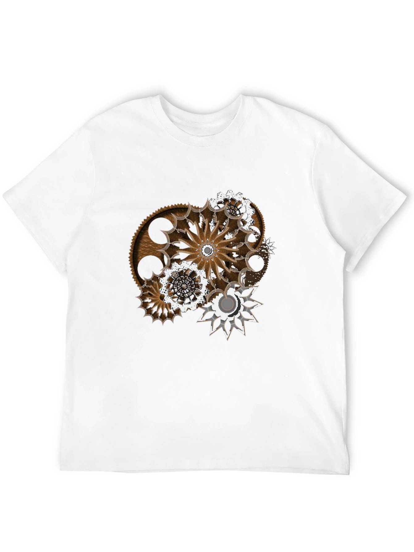 Black Steampunk Gear Graphic T-Shirt - Unique Design view 12