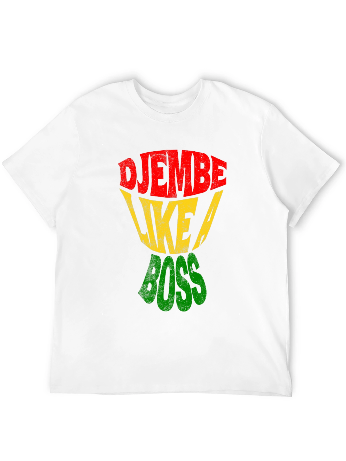 Black Djembe Like a Boss T-Shirt - Rasta Colors view 12