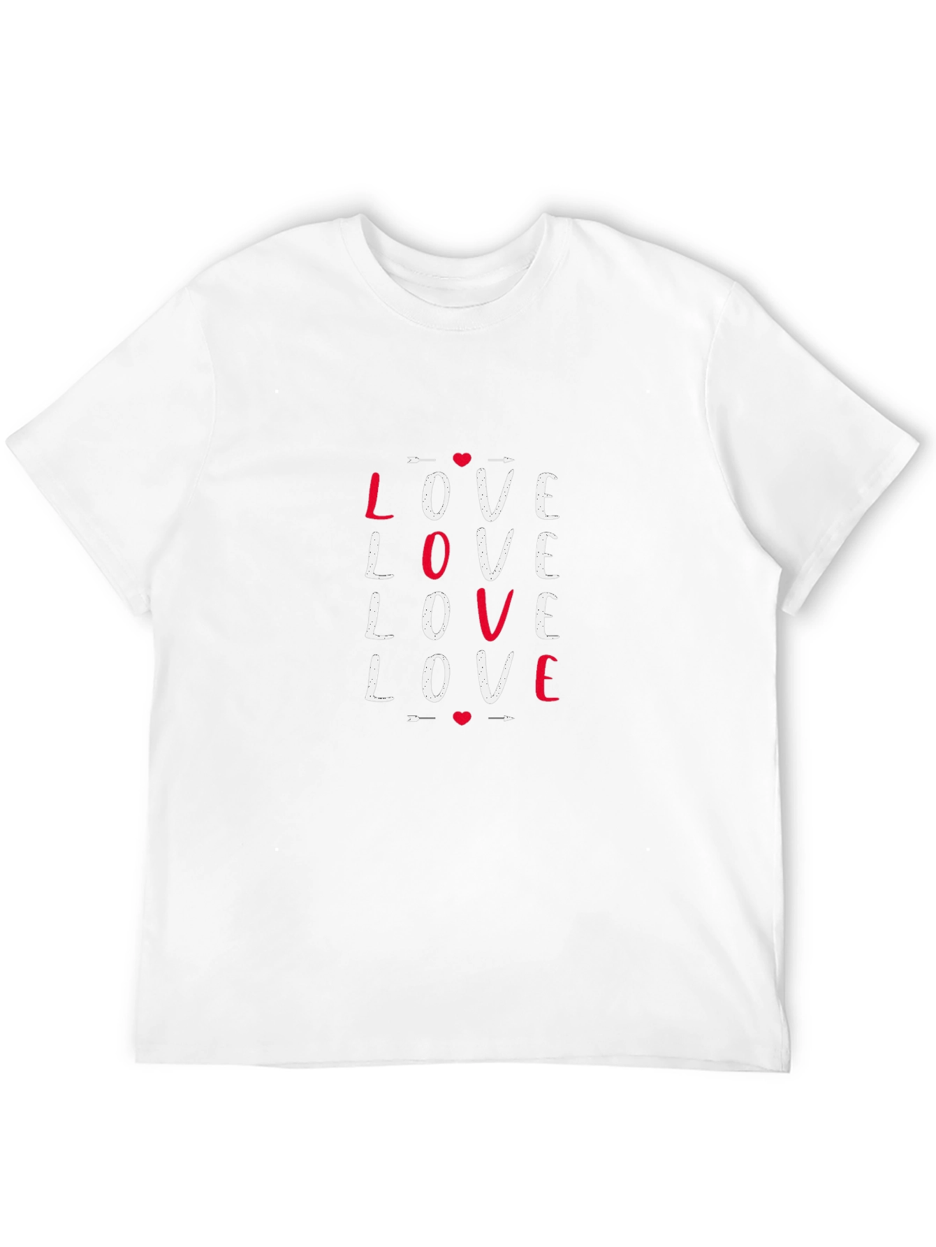 Black Love Repeated Graphic Tee - Black Cotton Blend view 12