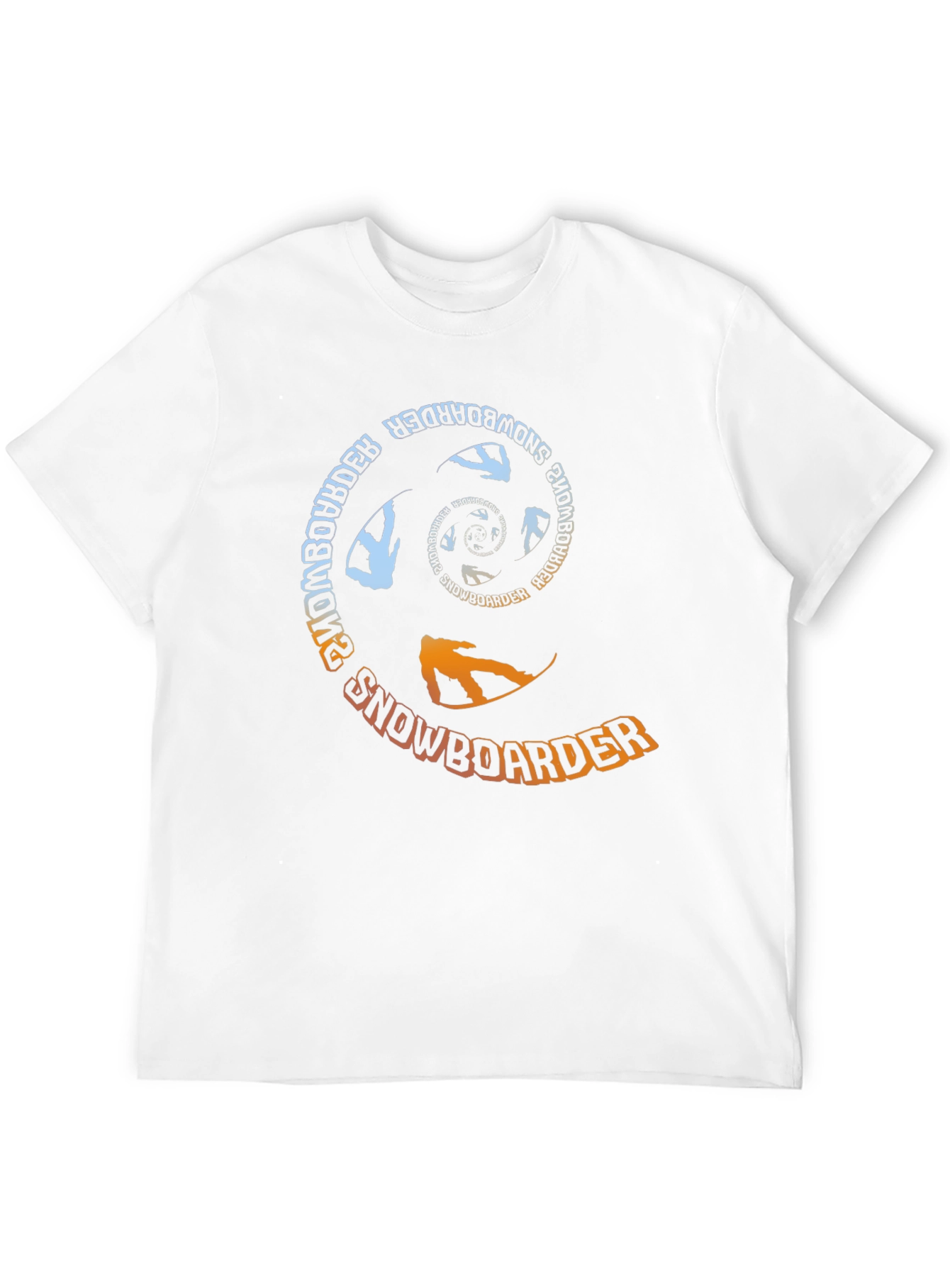 Black Snowboarder Spiral Graphic Tee - Cool Winter Sport Shirt view 12