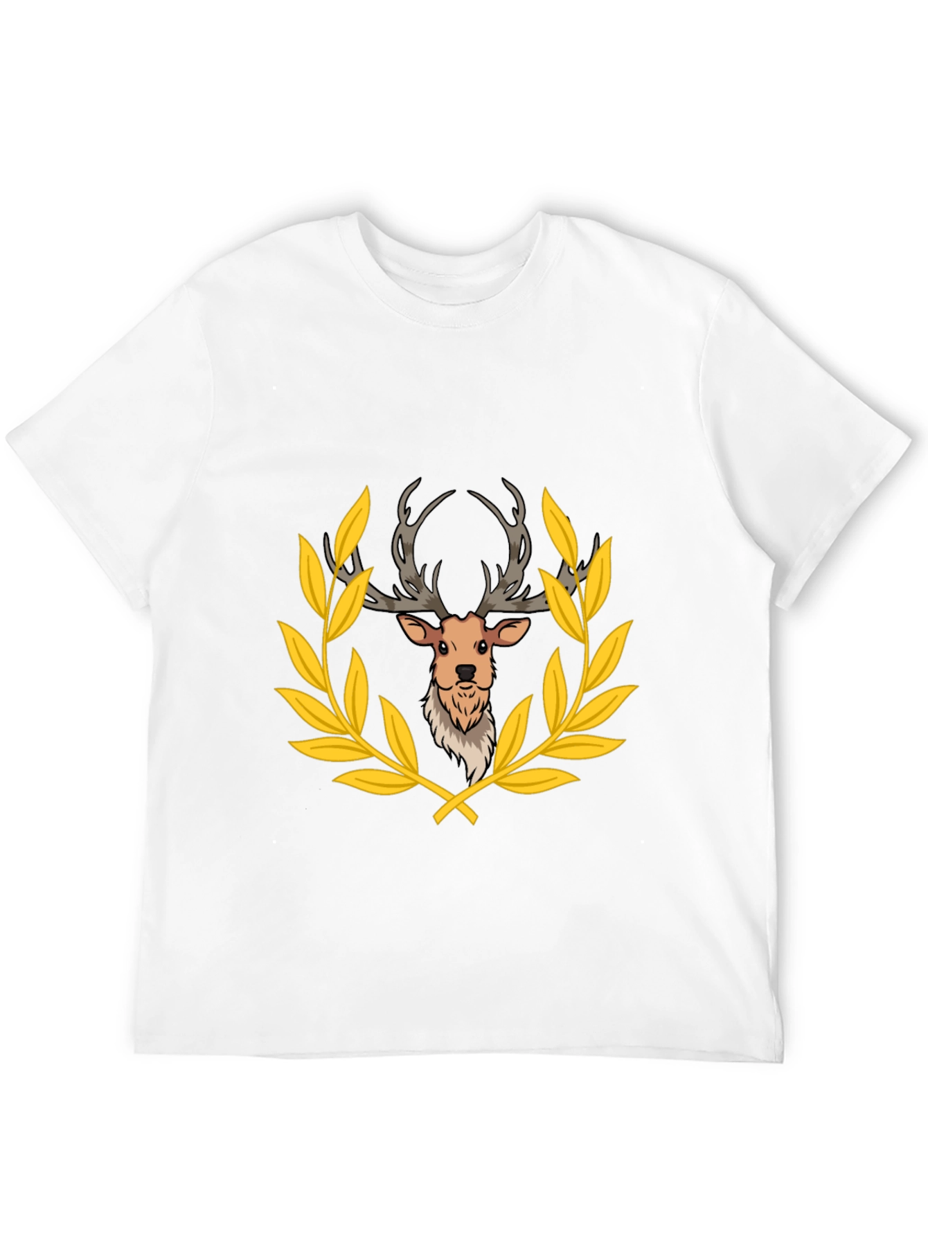 Black Deer Laurel Wreath Black T-Shirt view 12
