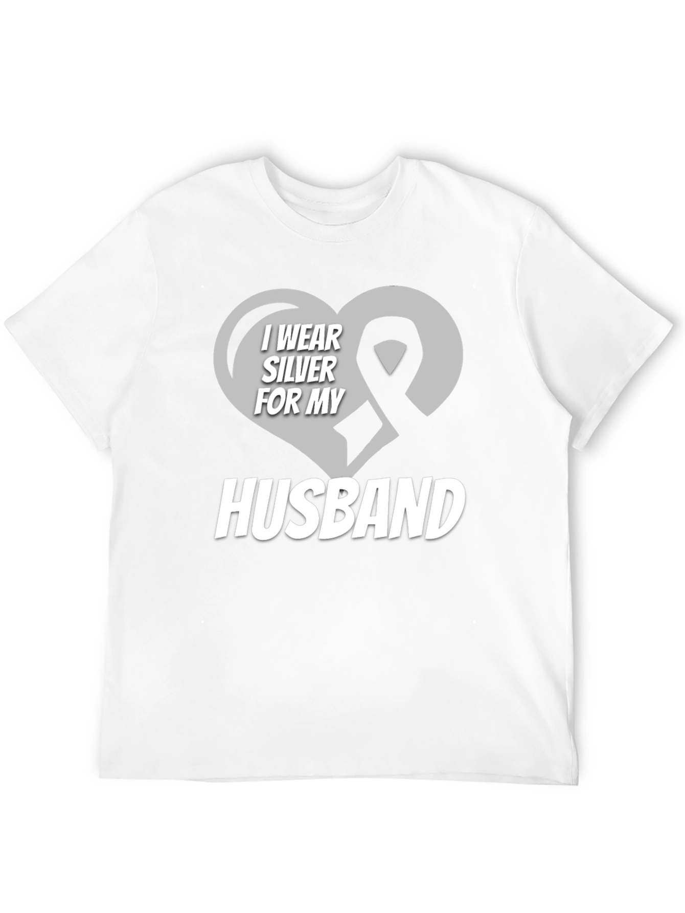 Black I Wear Silver for My Husband T-Shirt view 12