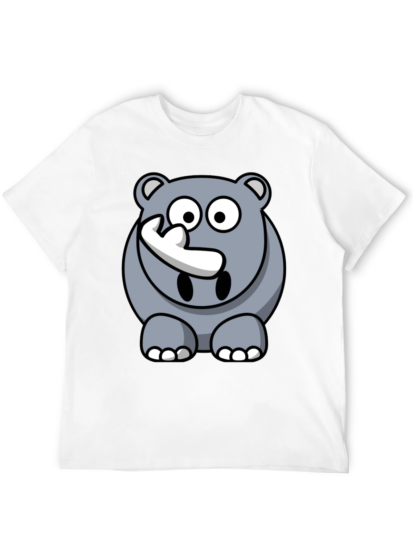 Black Cartoon Rhino Graphic Tee - Men's Black T-Shirt view 12