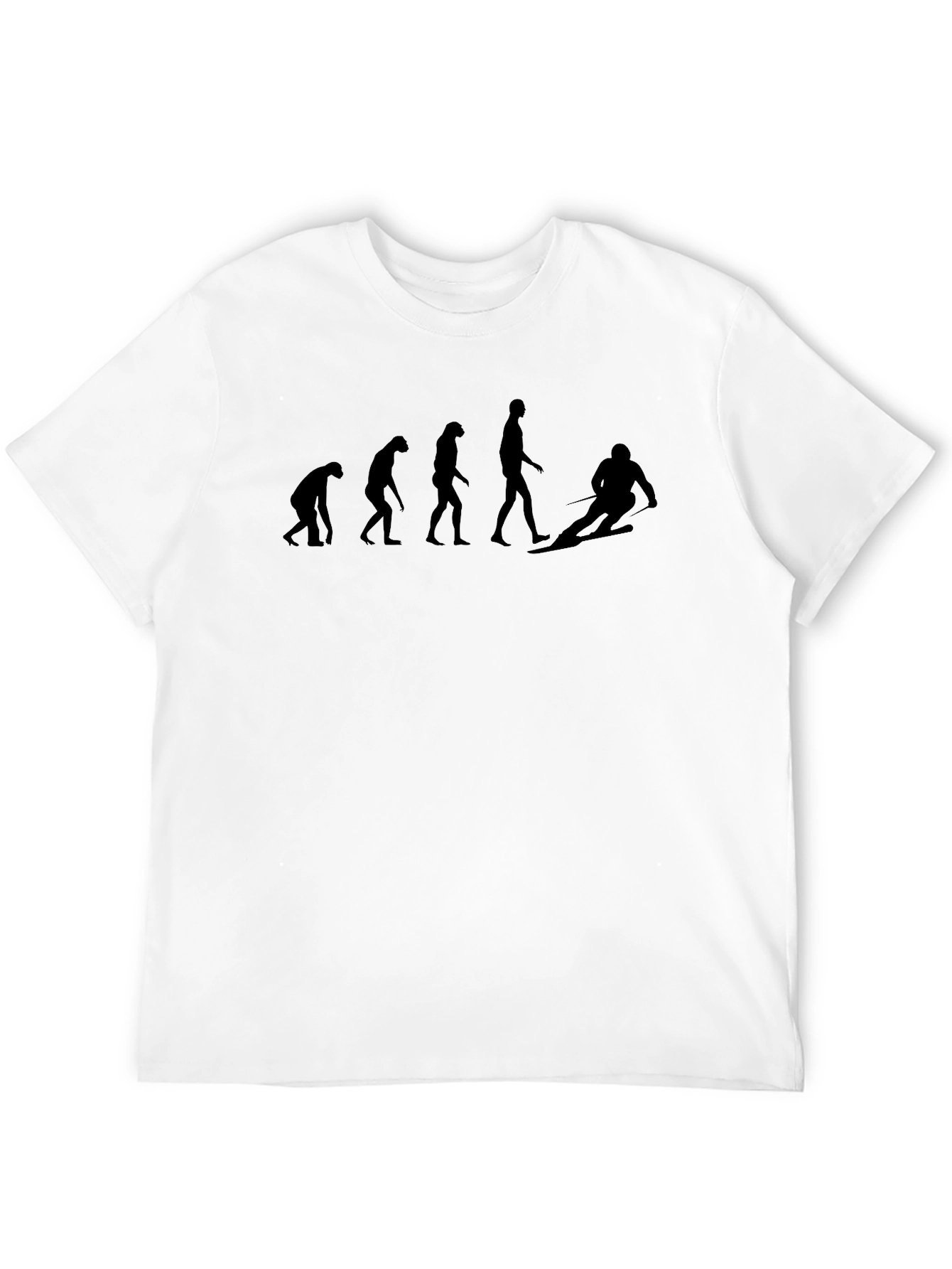Black Evolution of Skiing Black Graphic Tee view 12