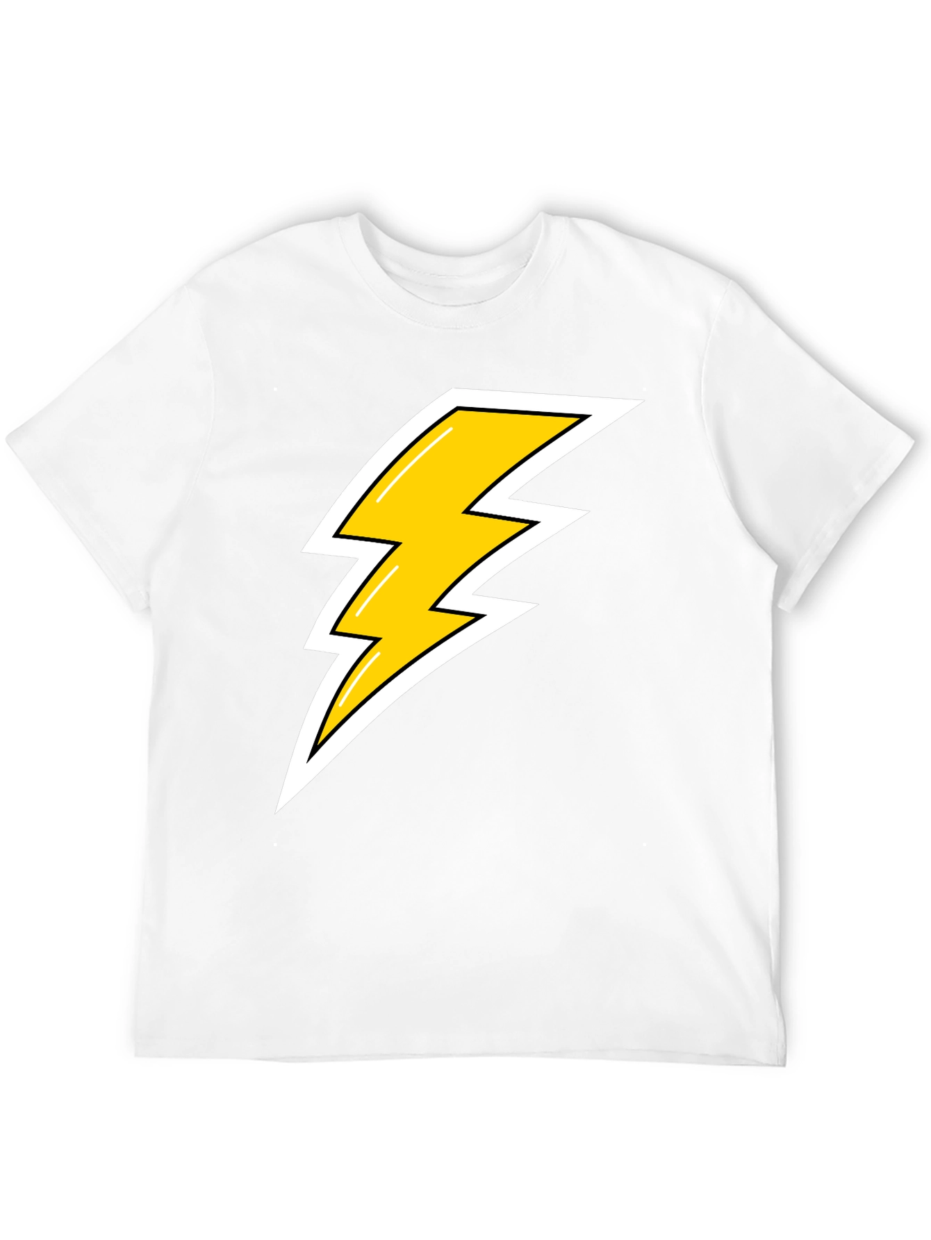 Black Black T-Shirt with Lightning Bolt Graphic view 12