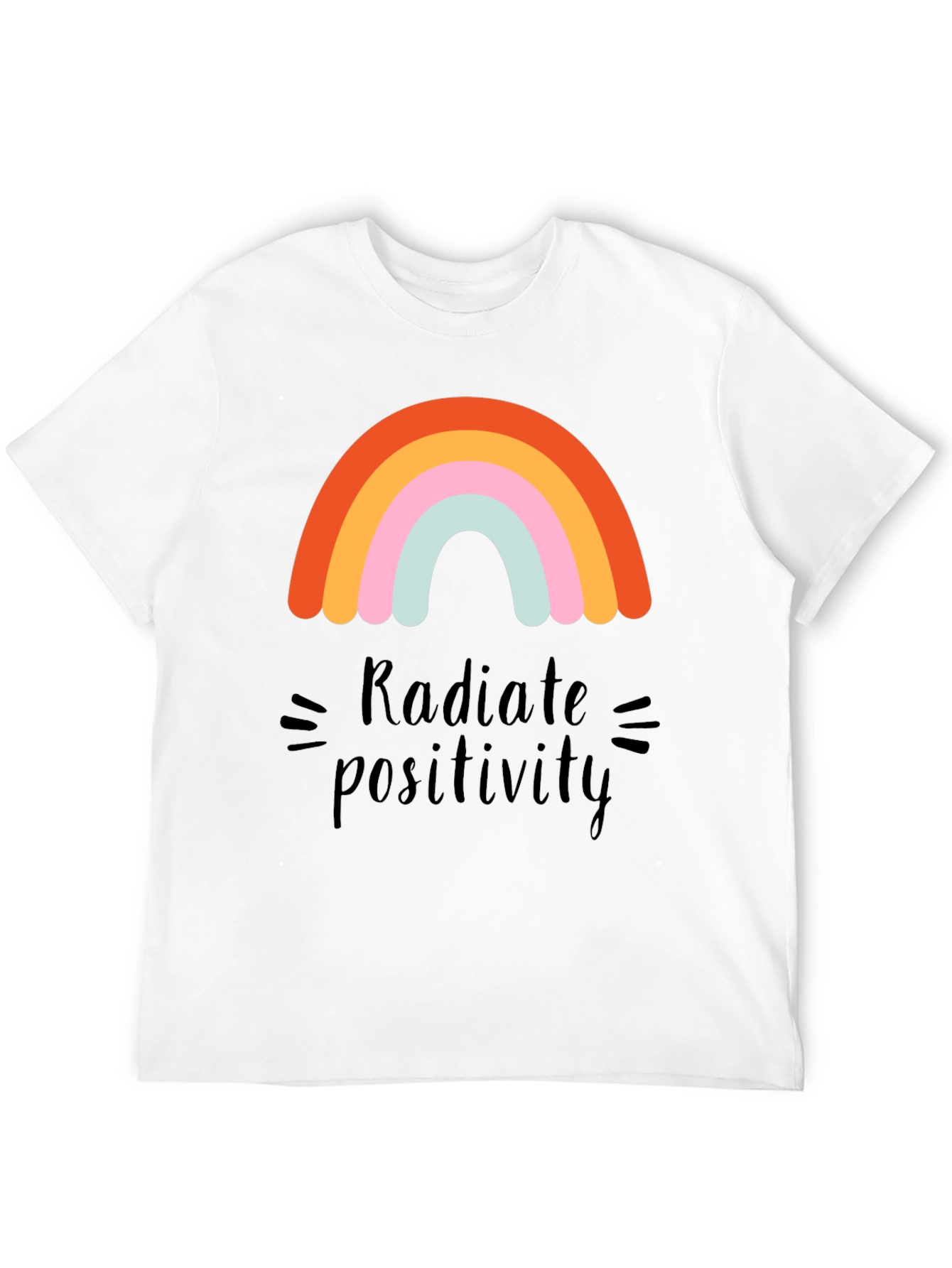 Black Radiate Positivity Rainbow Graphic T-Shirt view 12