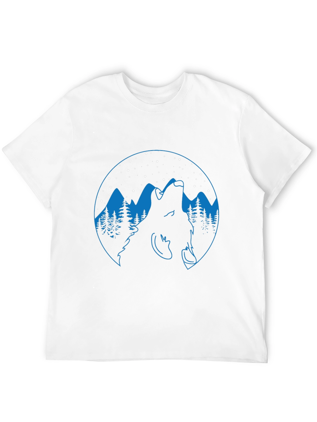 Black Wolf Howling at Night Graphic Tee view 12