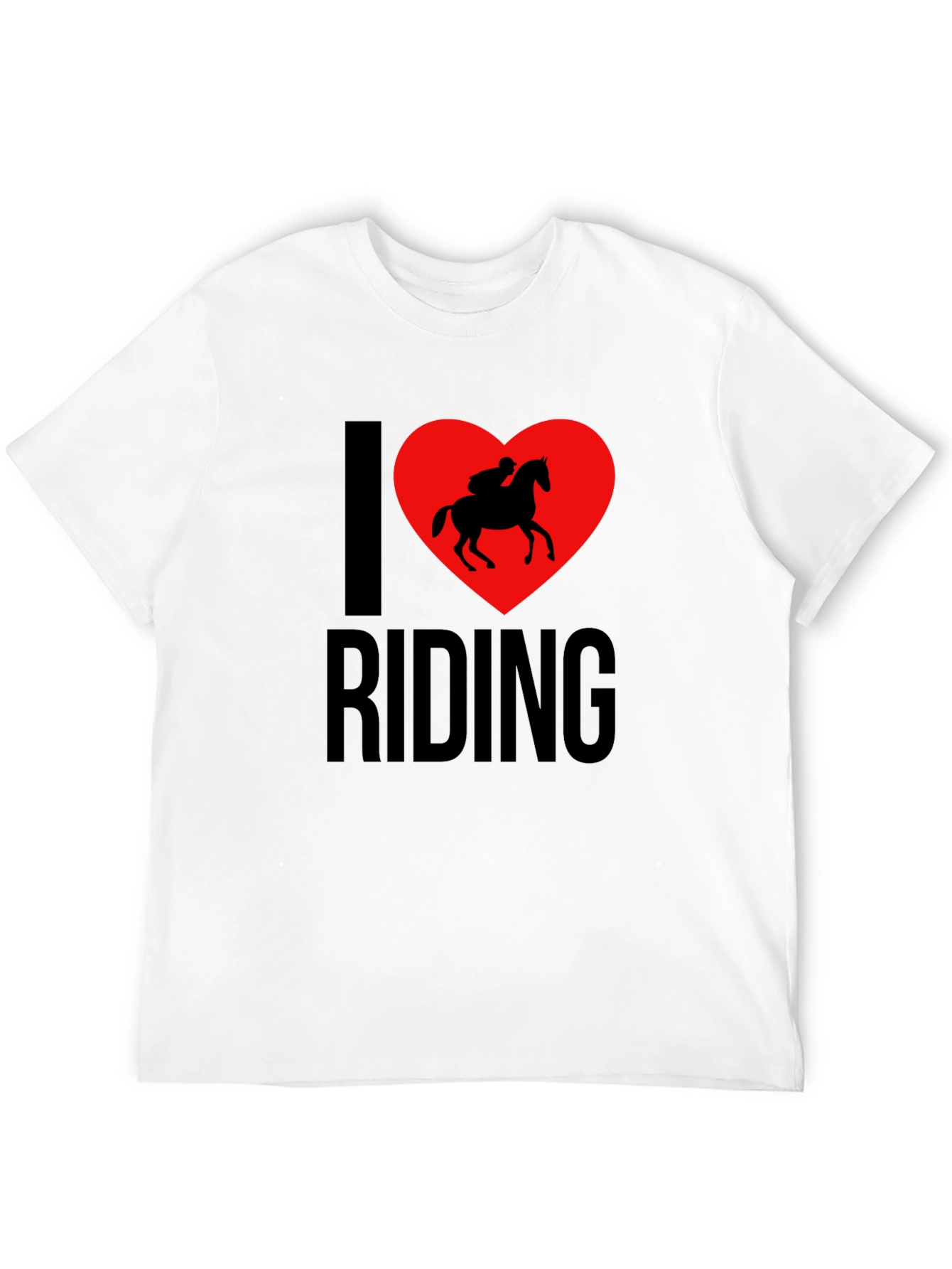 Black I Love Riding T-Shirt - Horseback Riding Tee view 12