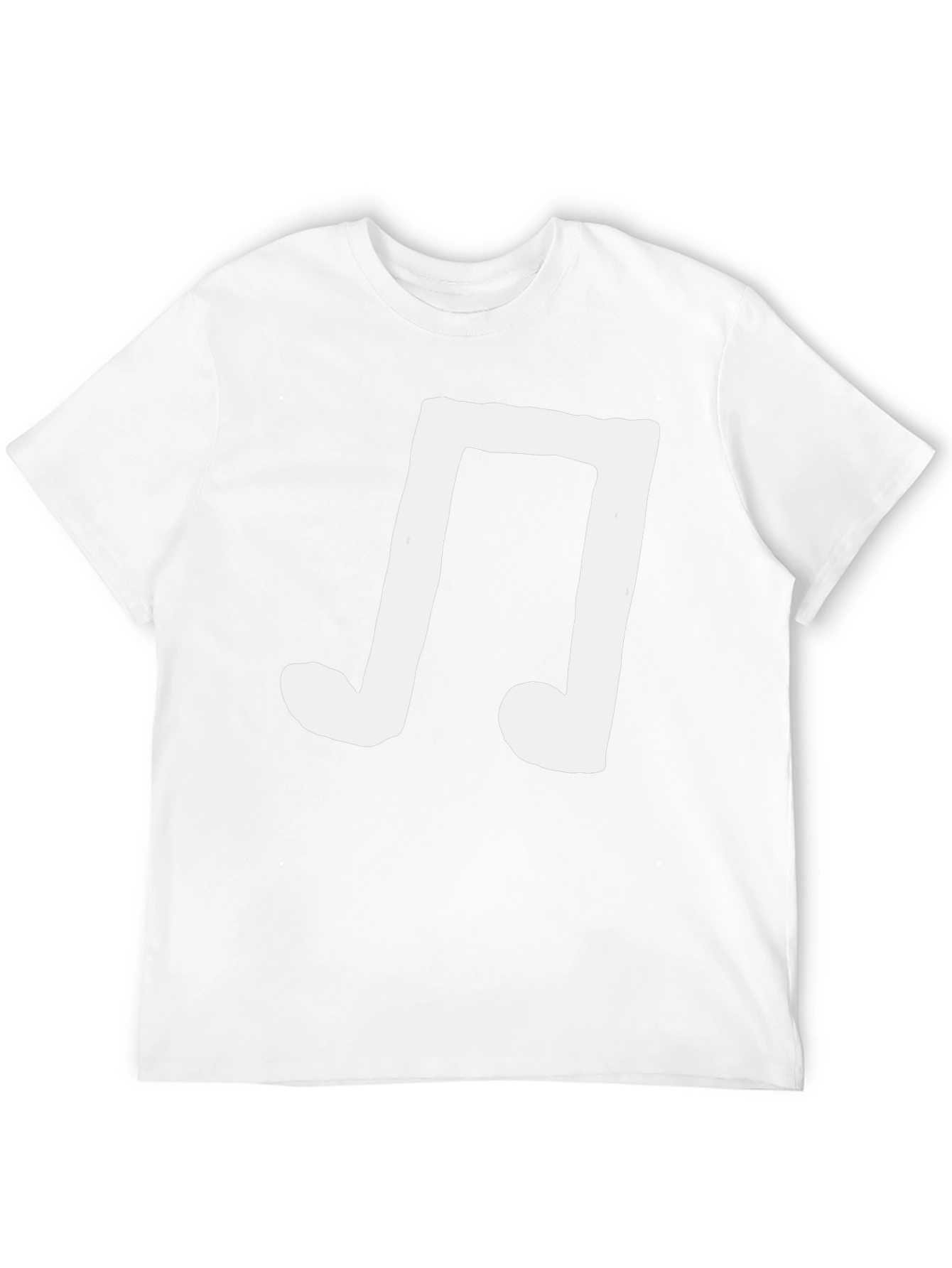 Black Men's Black T-Shirt with White Music Note Graphic view 12
