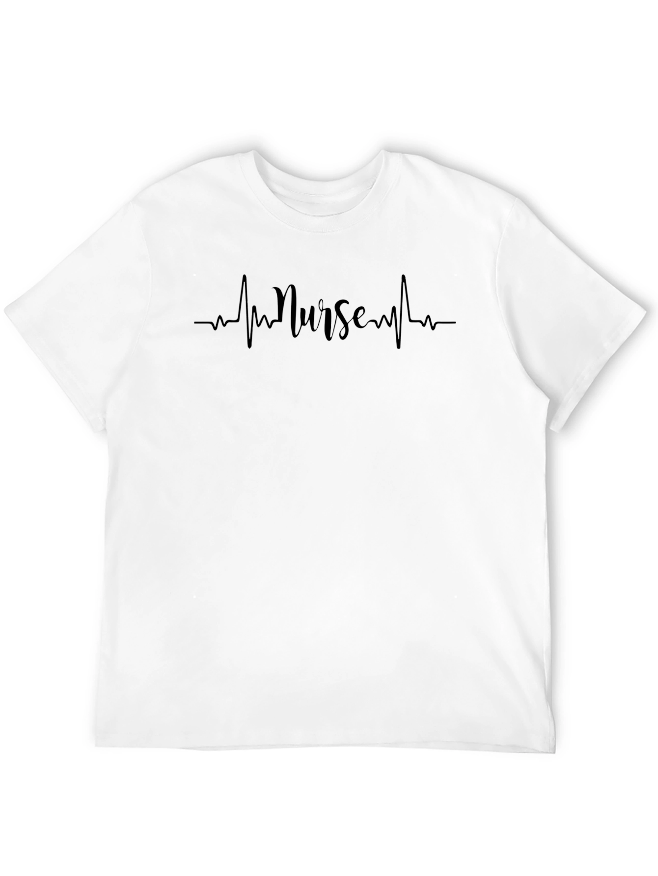 Black Nurse Heartbeat Graphic T-Shirt - Black view 12