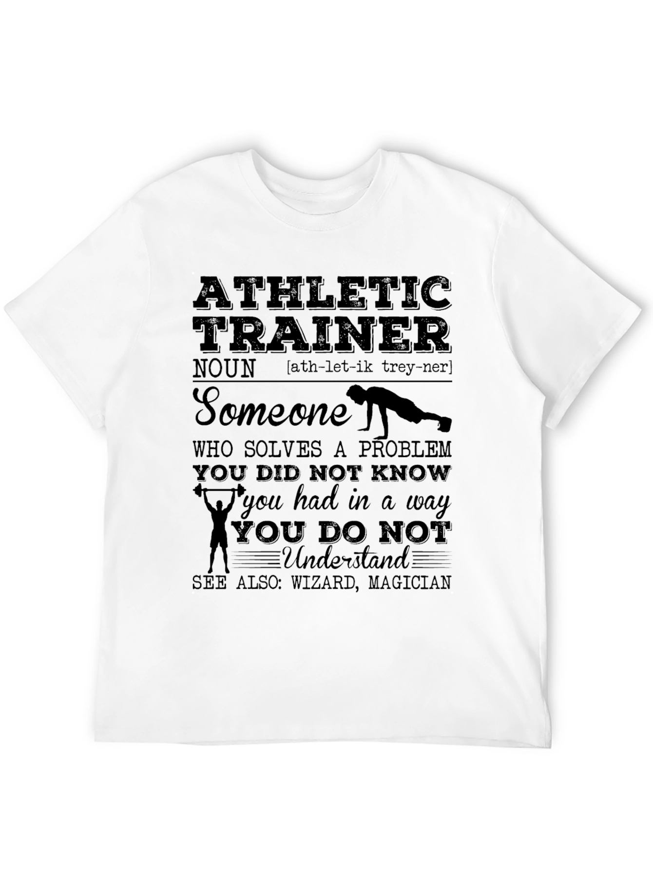 Black Athletic Trainer Definition T-Shirt view 12